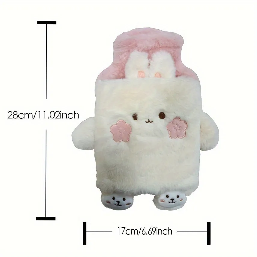 1000ML Cartoon Animal Cute Plush Warm Water Bag - Hot Water Bottles with PVC Inner Liner, Portable, Movable, Quick and Long-lasting Insulation for Warm Hands and Feet, Period Warmth, and Cozy Bed Comfort