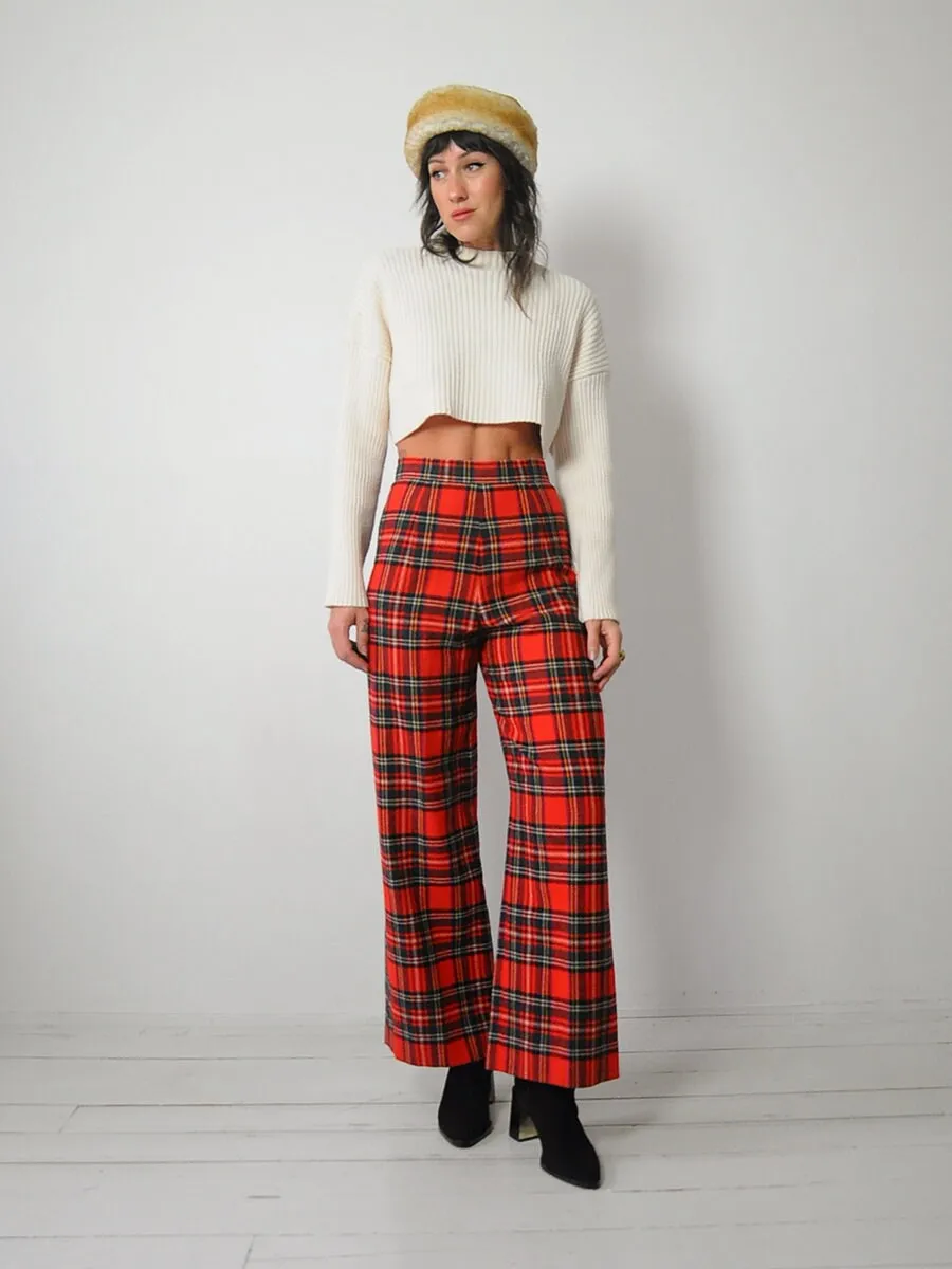 1970's Wool Tartan Plaid Pants