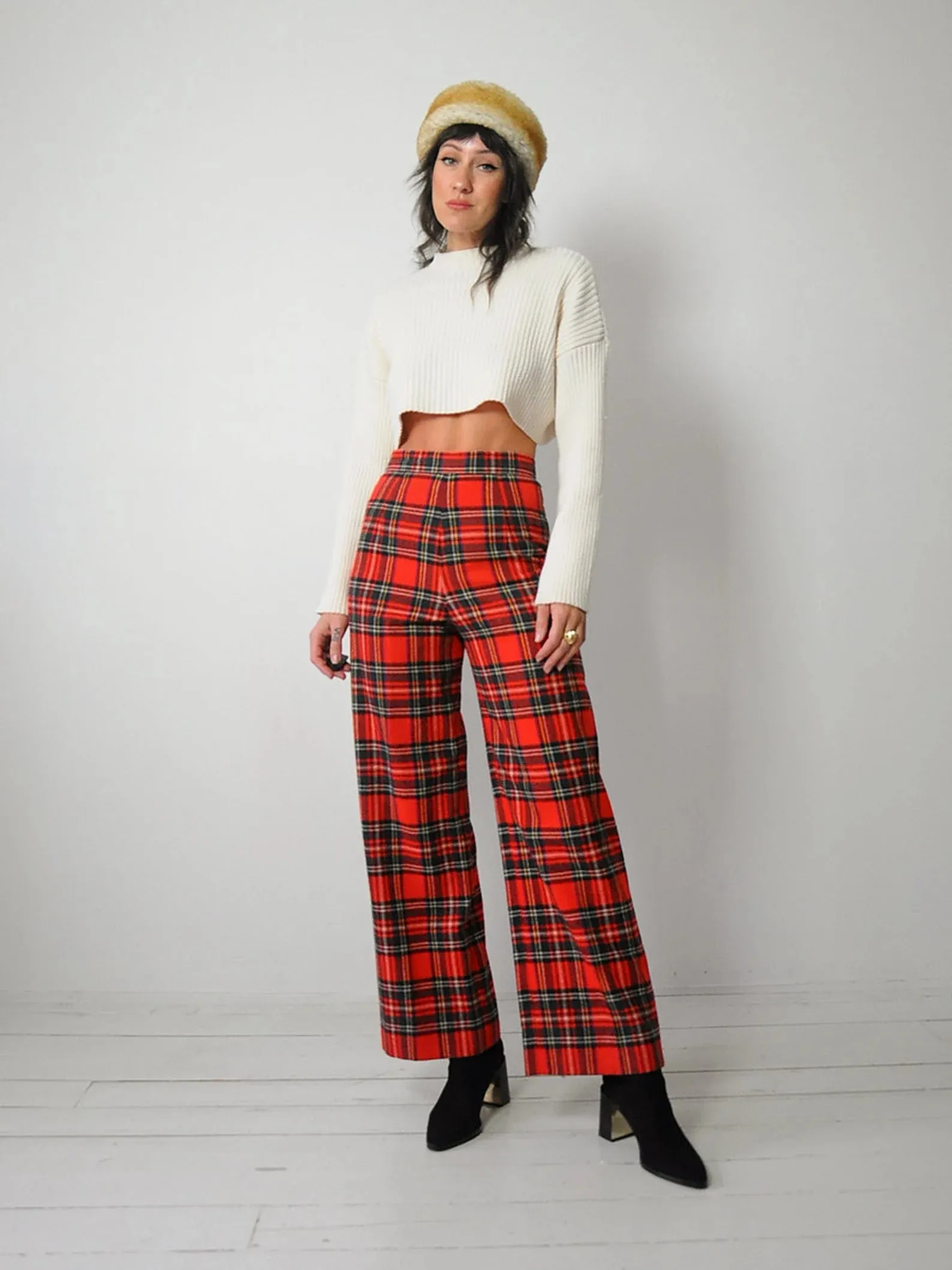 1970's Wool Tartan Plaid Pants