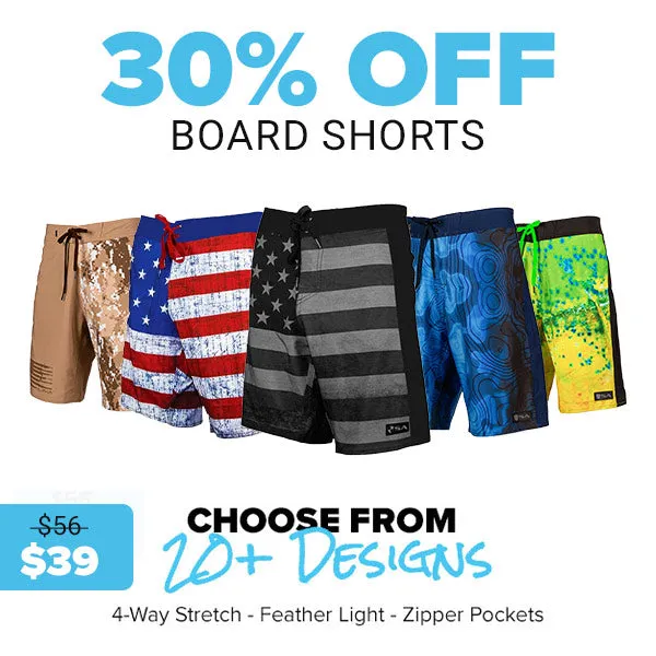 30% OFF BOARD SHORTS