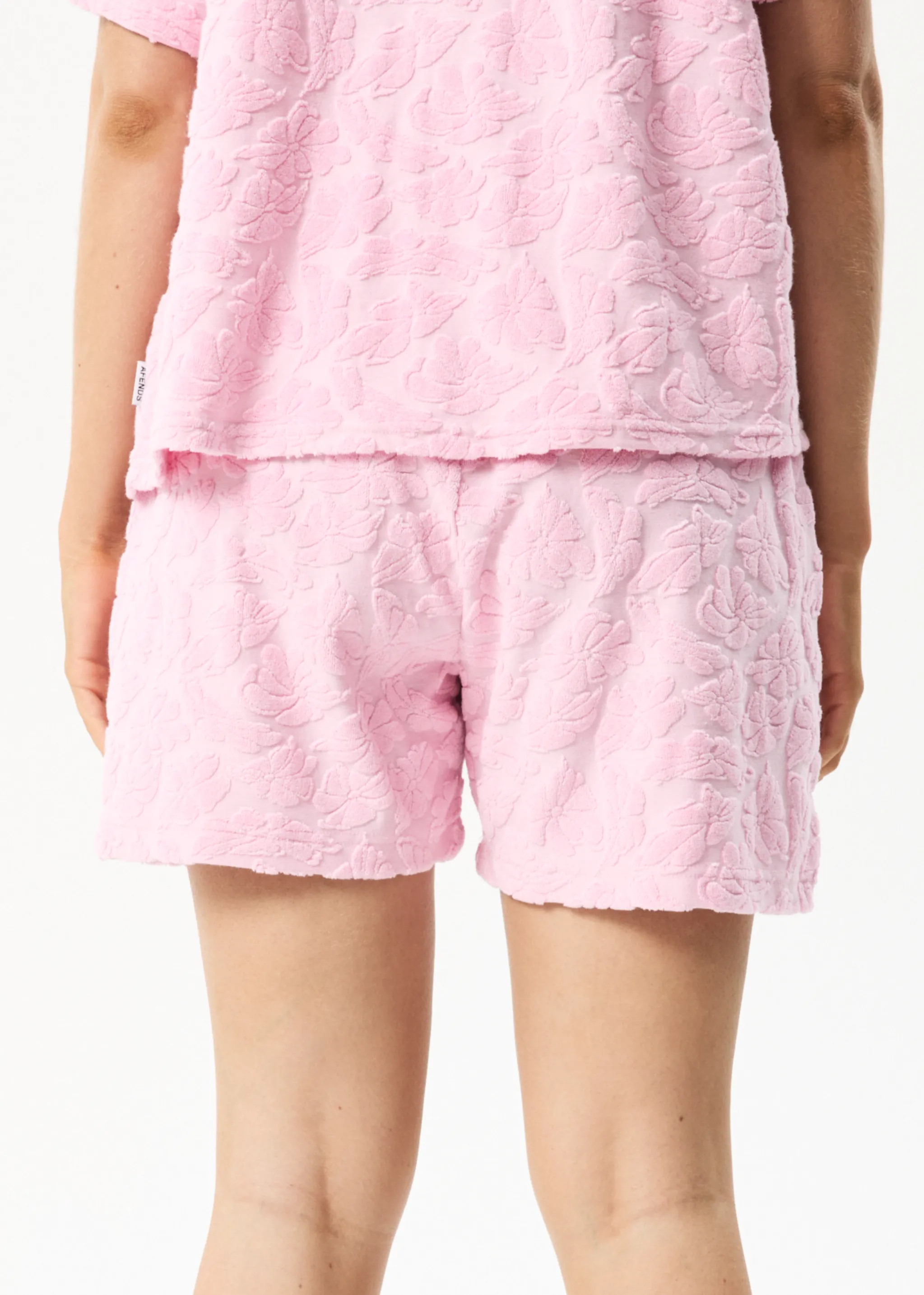 AFENDS Womens Rhye - Terry Shorts - Powder Pink