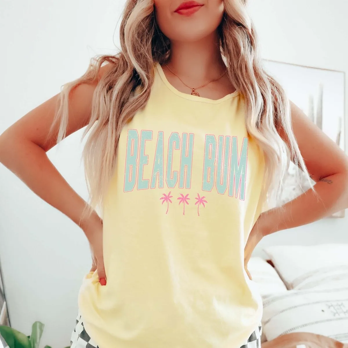 Beach Bum Palm Trees Comfort Color Tank