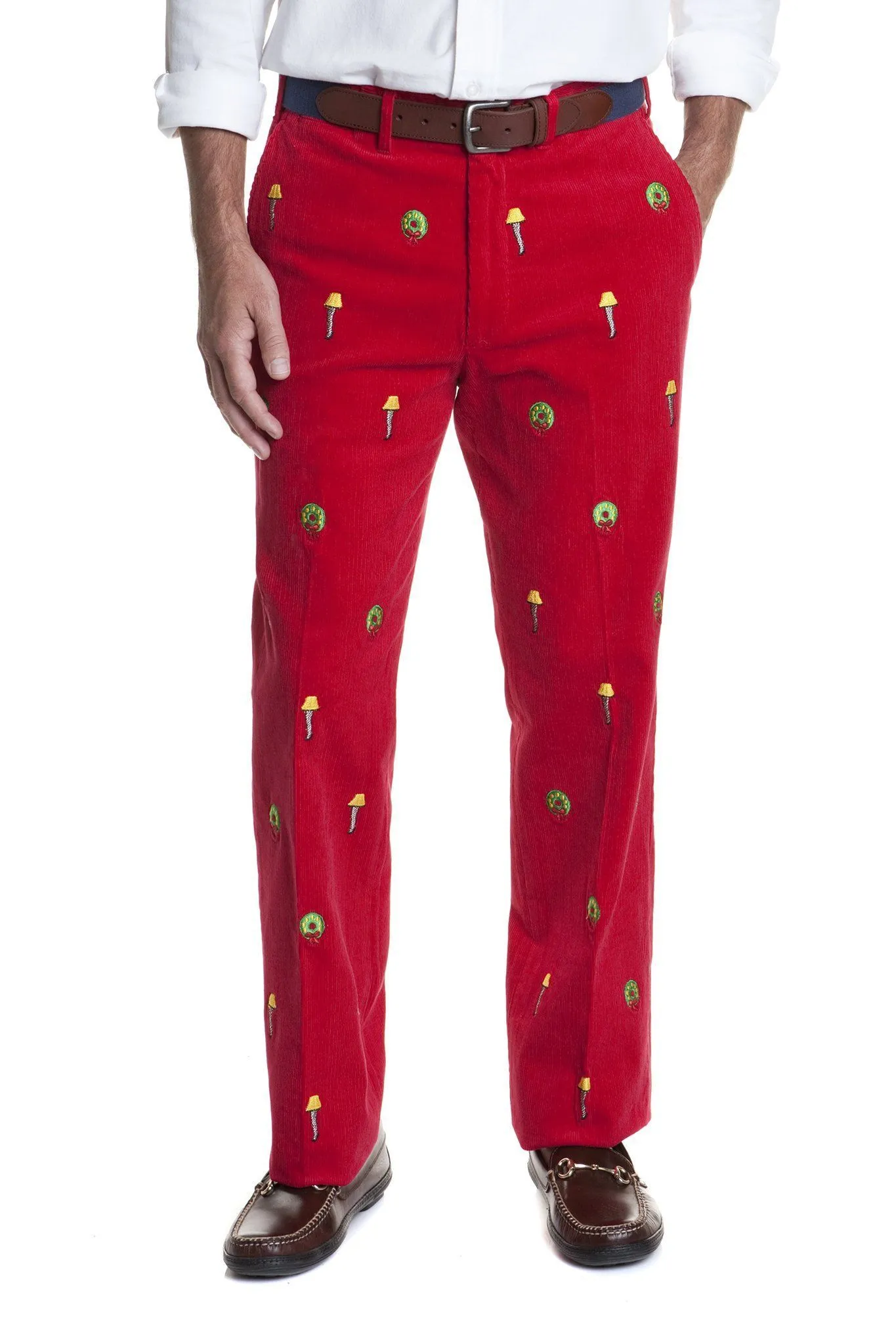 Beachcomber Corduroy Pant Crimson with Leg Lamp