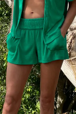 BETTE - CABANA GREEN TERRY SHORTS