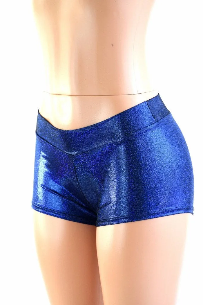 Blue Sparkly Jewel Lowrise Shorts