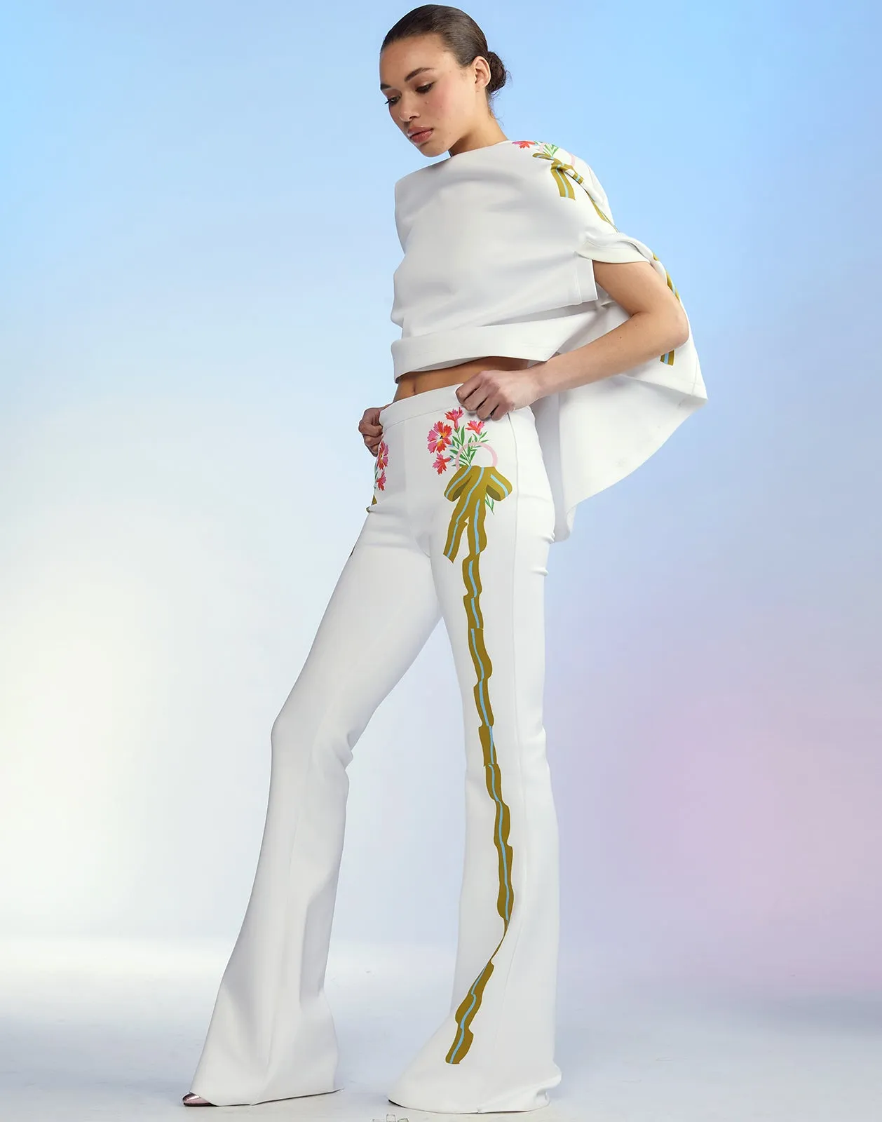 Bonded Fit and Flare Pants