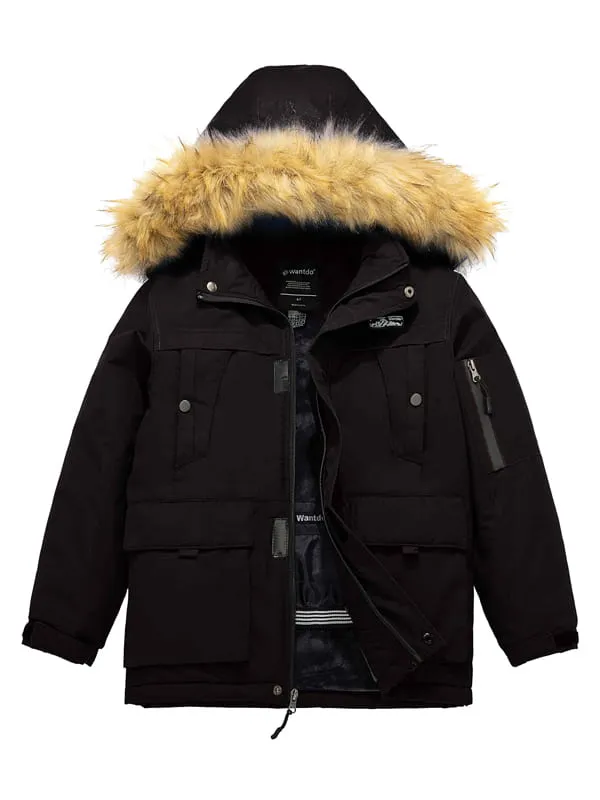 Boys Waterproof Ski Jacket Winter Insulated Parka Hooded