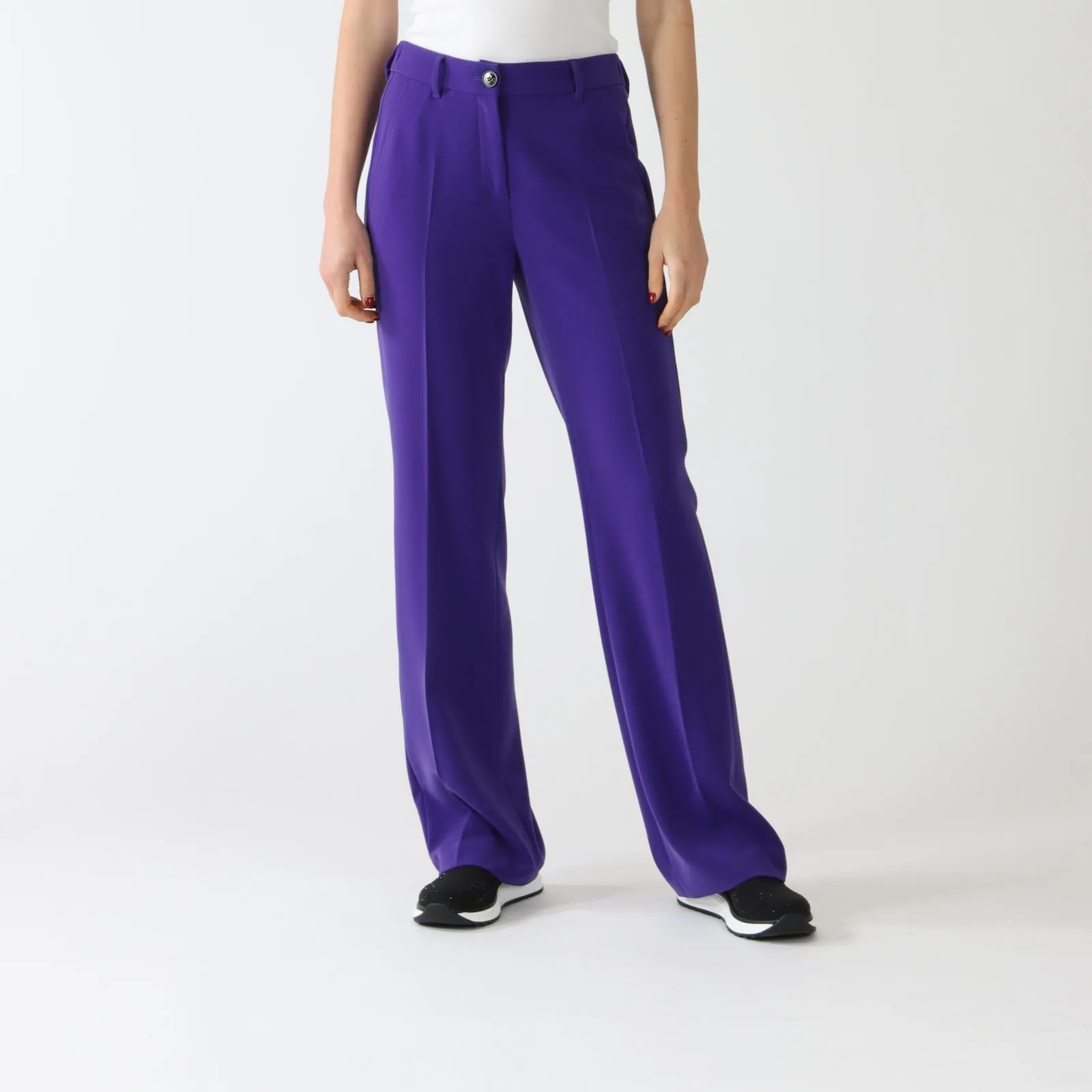 Bright Violet Faid Wide Leg Tailored Pants