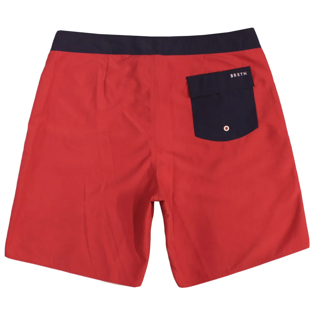 Brixton Plank Board Shorts Red Navy