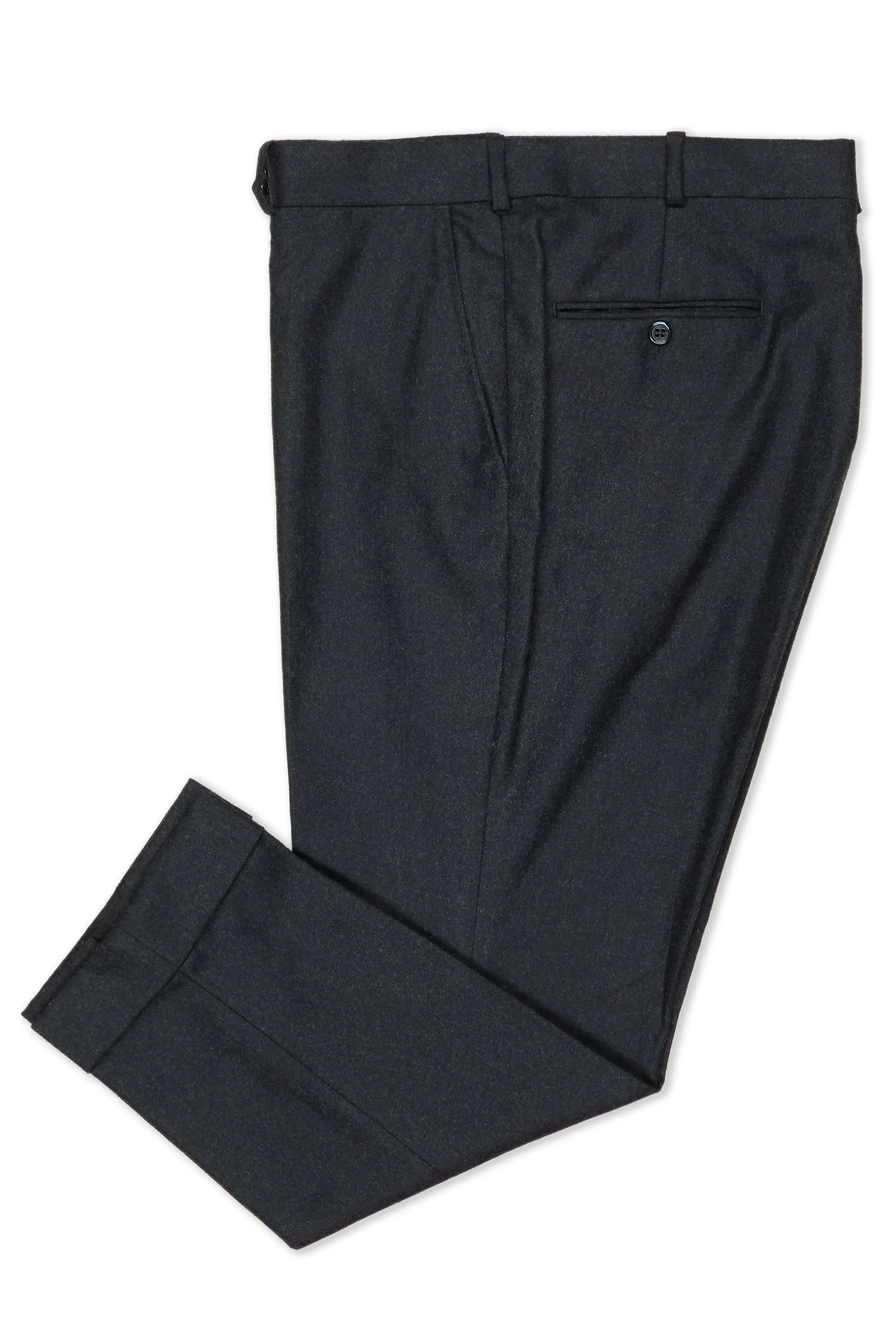 Charcoal Flannel Wool Trousers