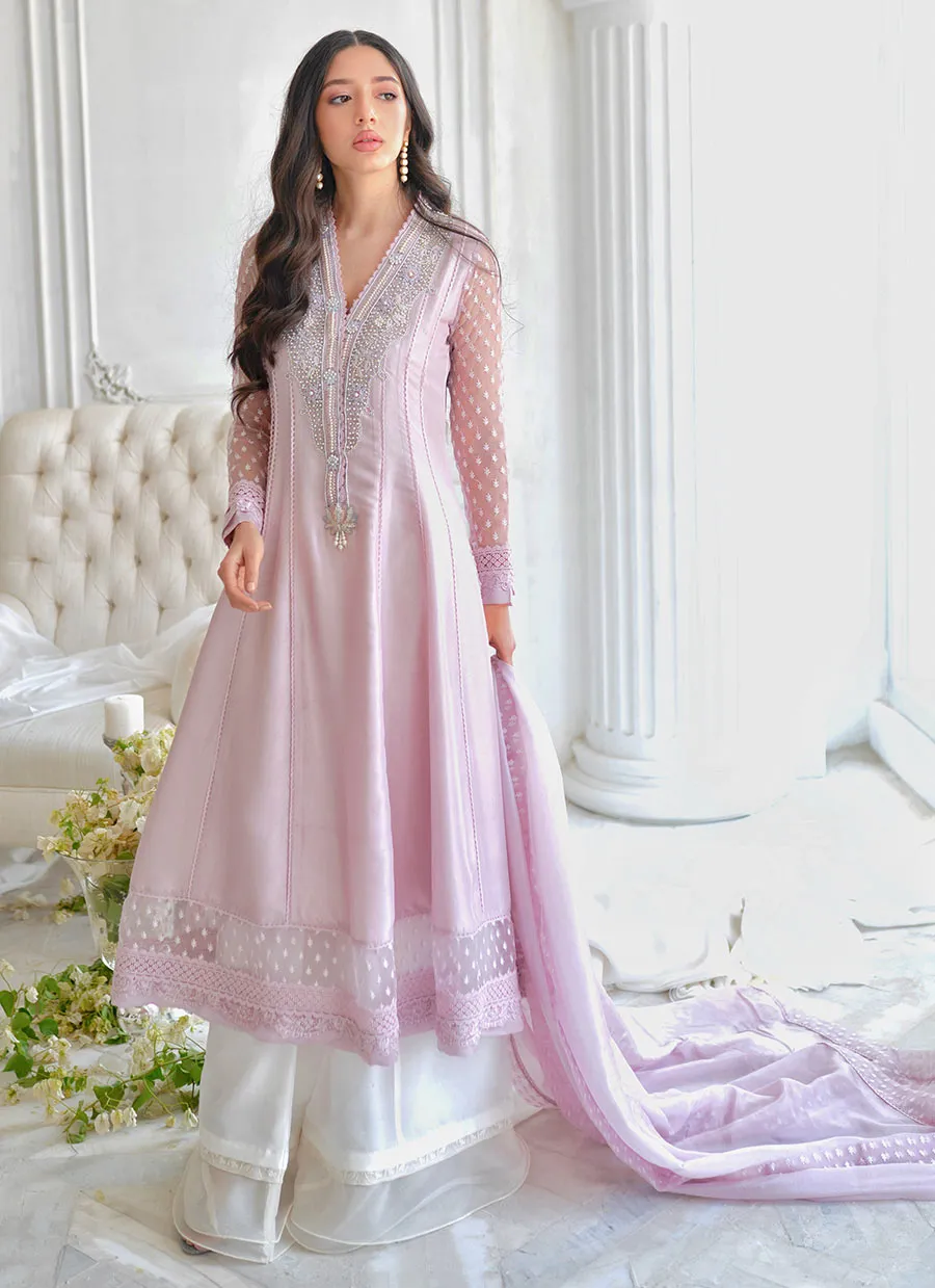 Clem Lilac Kalidaar and dupatta