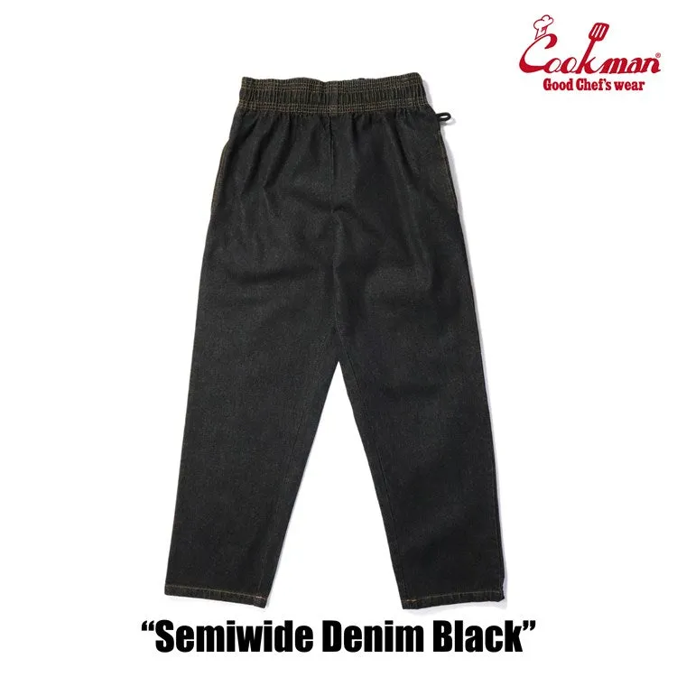 Cookman Chef Pants Semiwide- Denim : Black