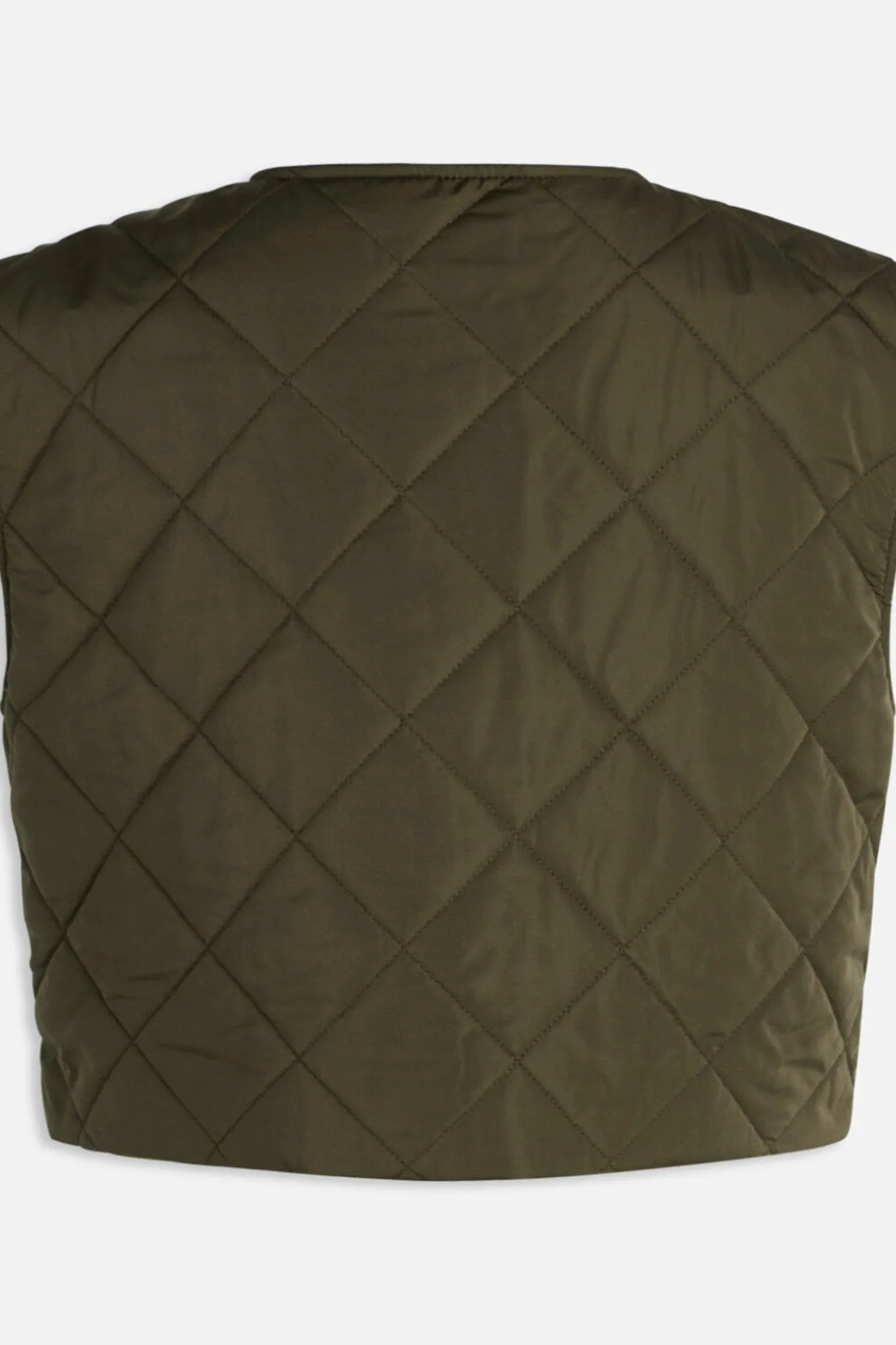 Daisy Short Quilt Vest - Khaki