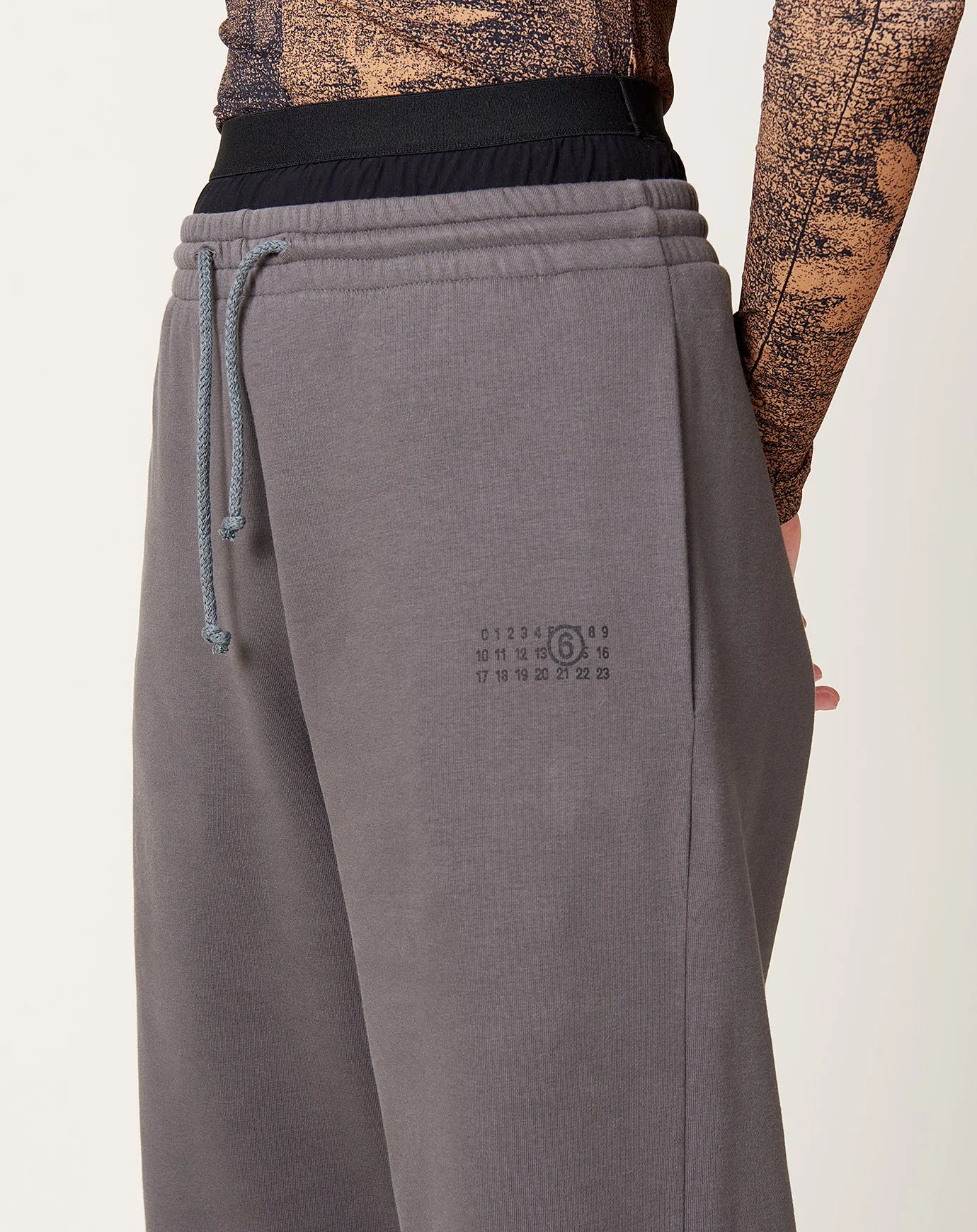 Double Layer Straight Leg Sweatpant in Grey