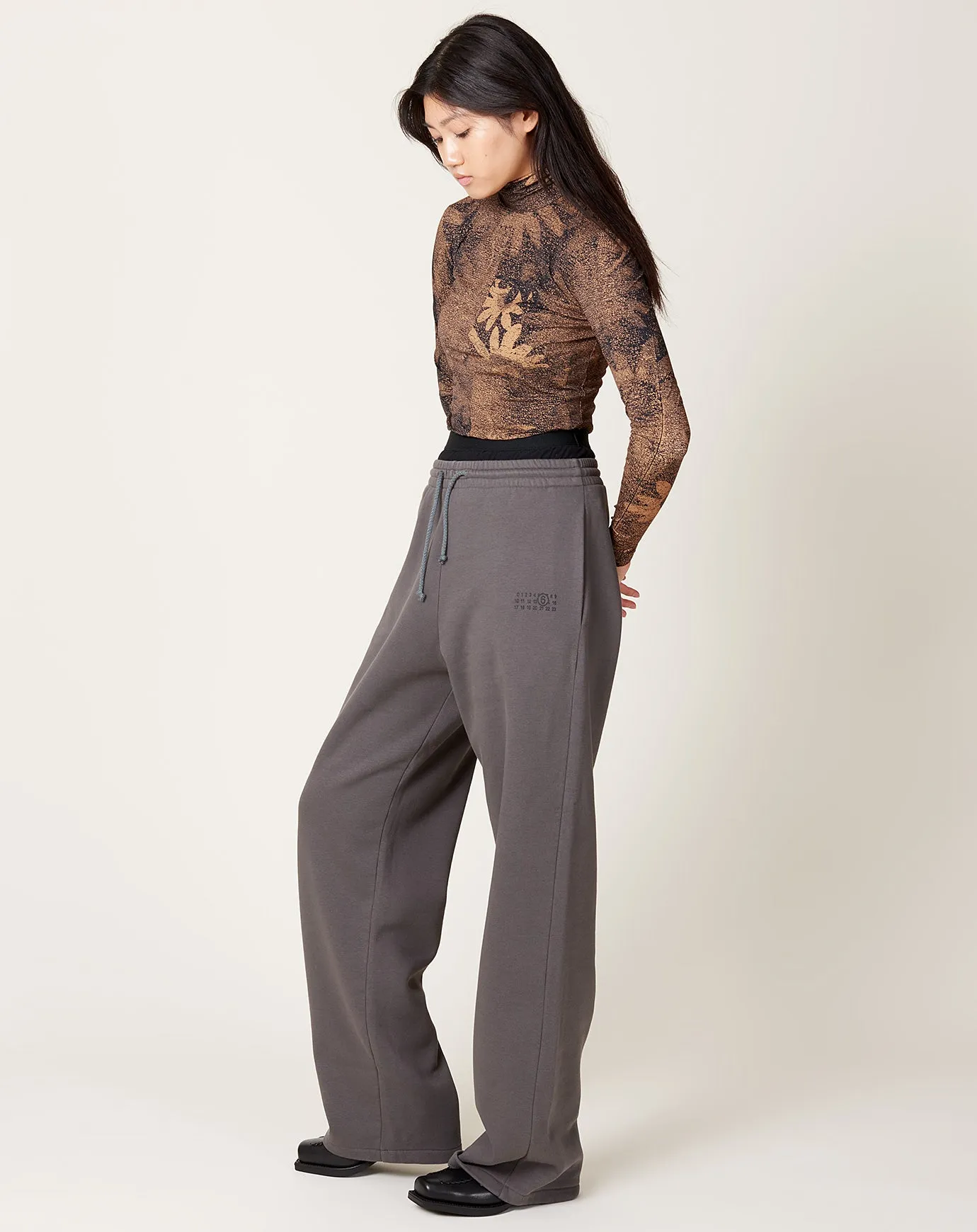 Double Layer Straight Leg Sweatpant in Grey