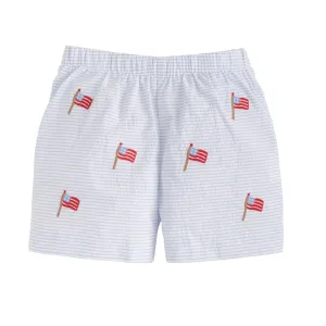 Flag Embroidered Shorts