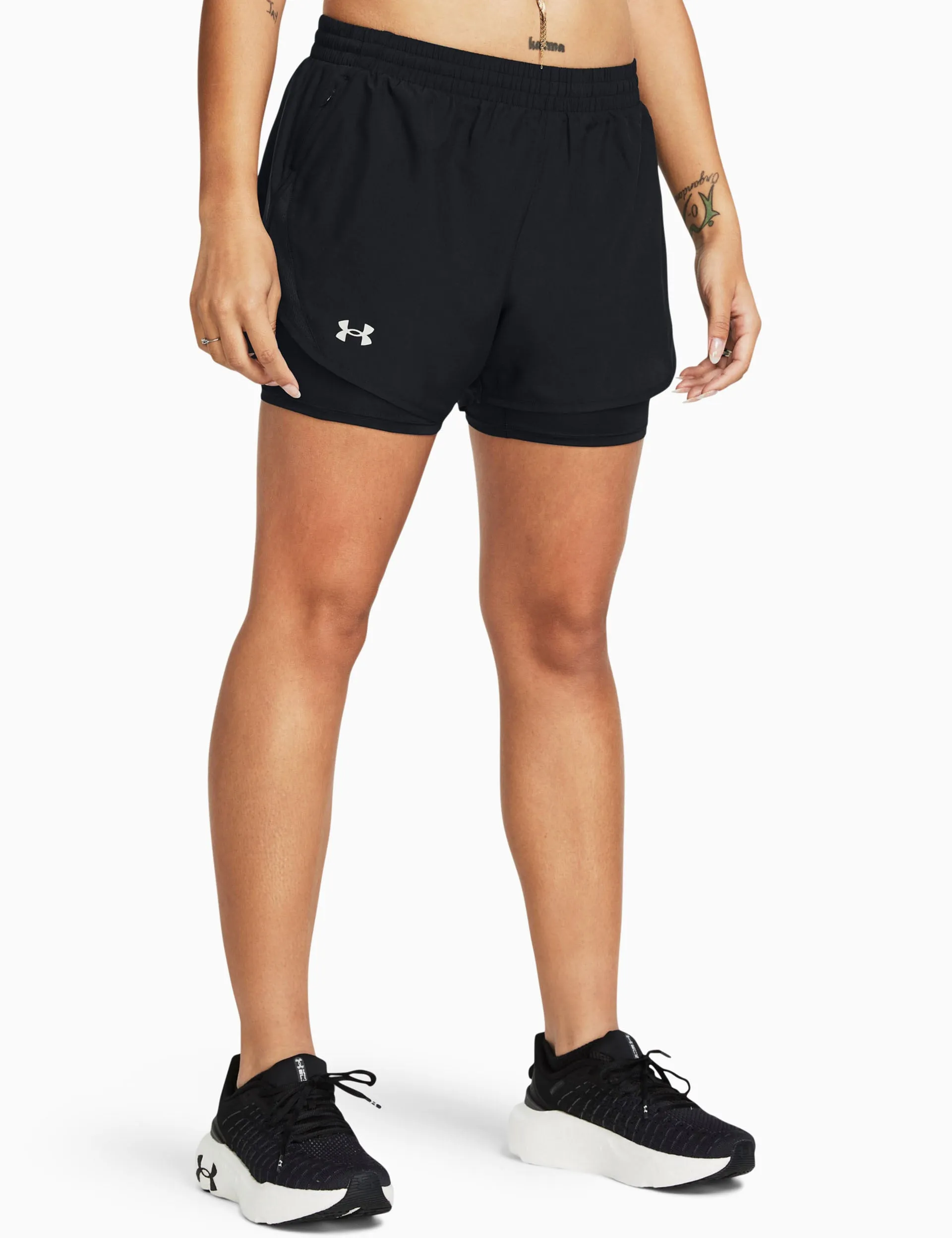 Fly-By 2-in-1 Shorts - Black/Reflective