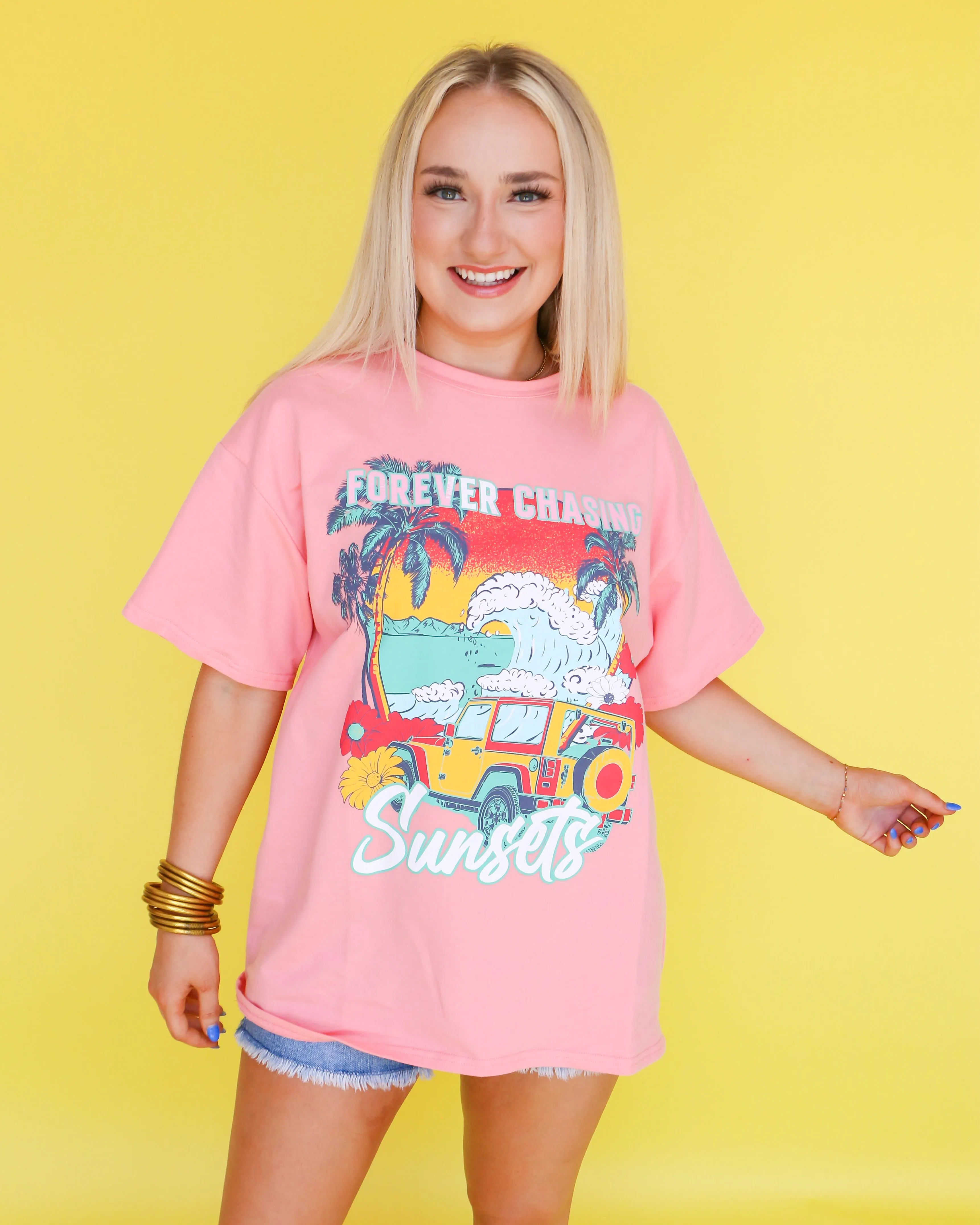 'Forever Chasing Sunsets' Short Sleeve Top