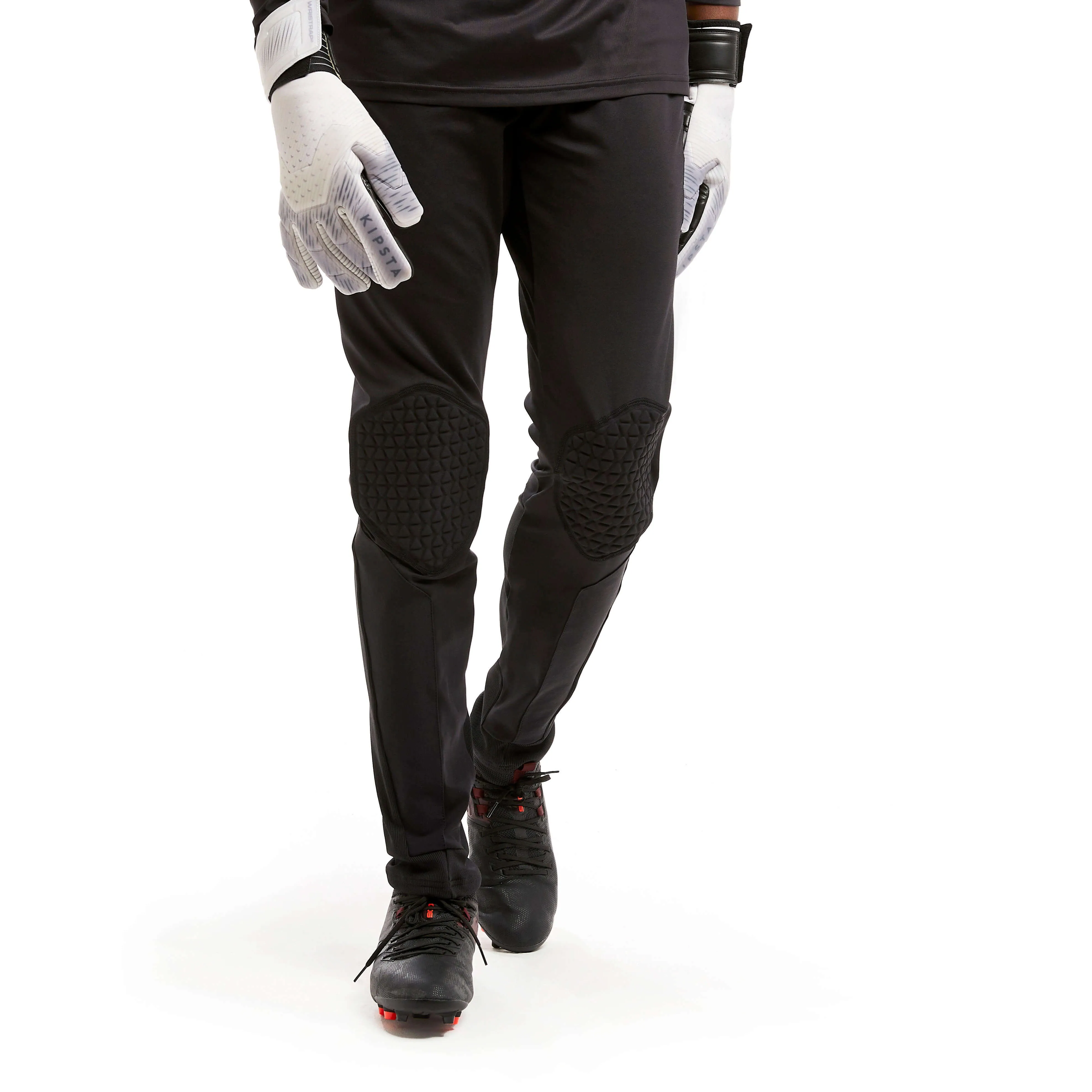 Goalkeeper long football pants Kipsta F500 adults, black