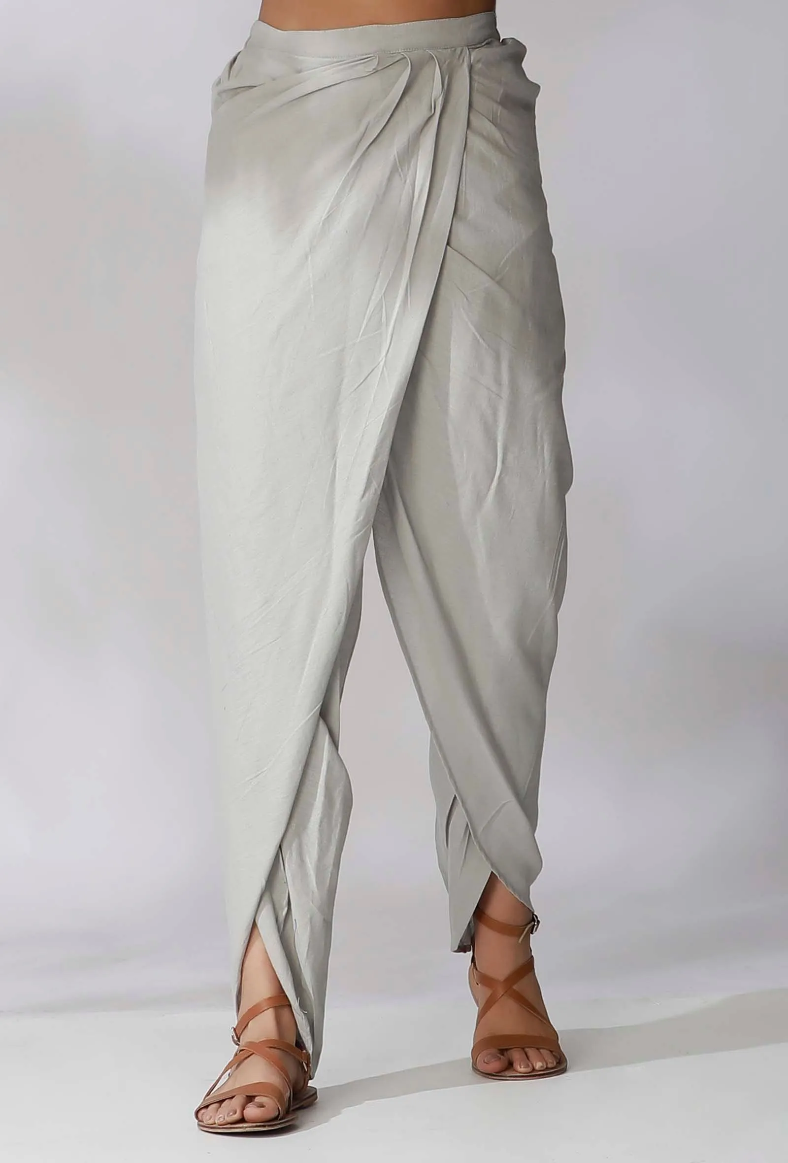 Grey Cotton Dhoti Pants