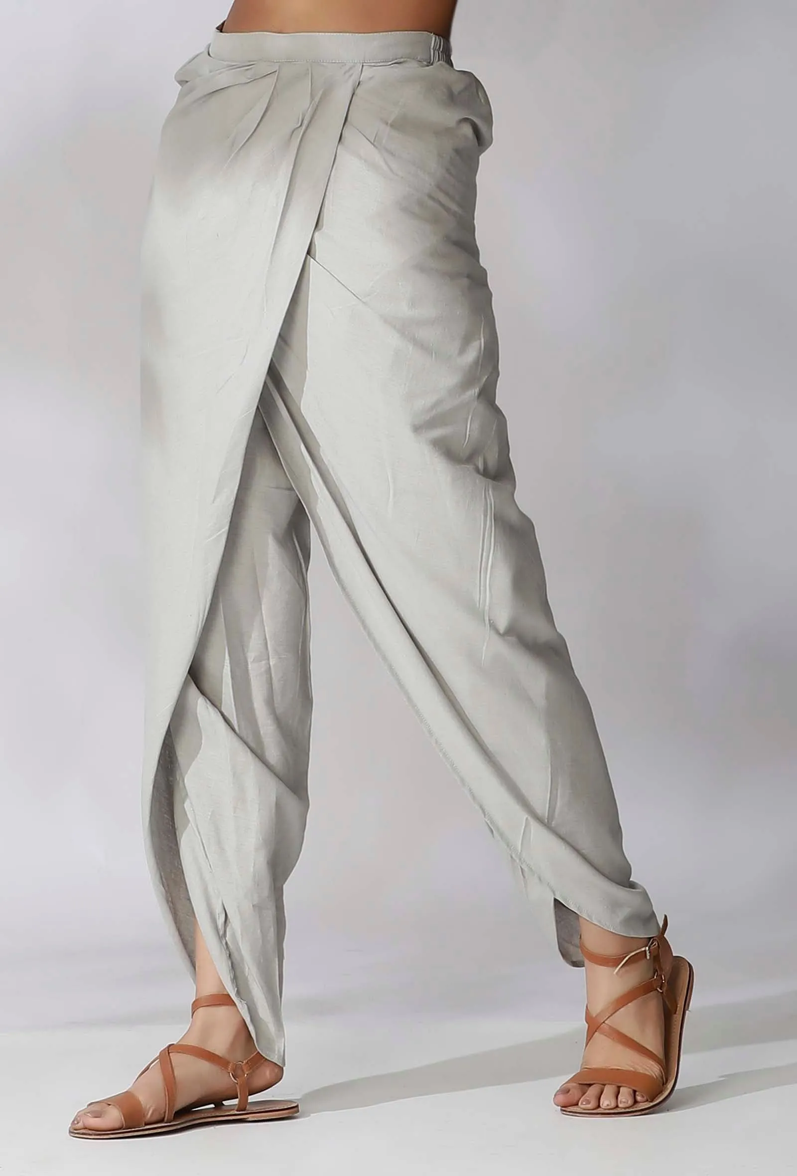 Grey Cotton Dhoti Pants