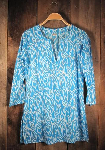 Ikat Tunic - Light Blue