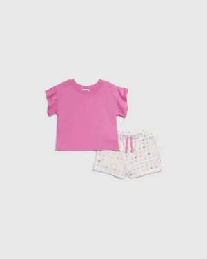 Infant Girls Confetti Hearts Short Set