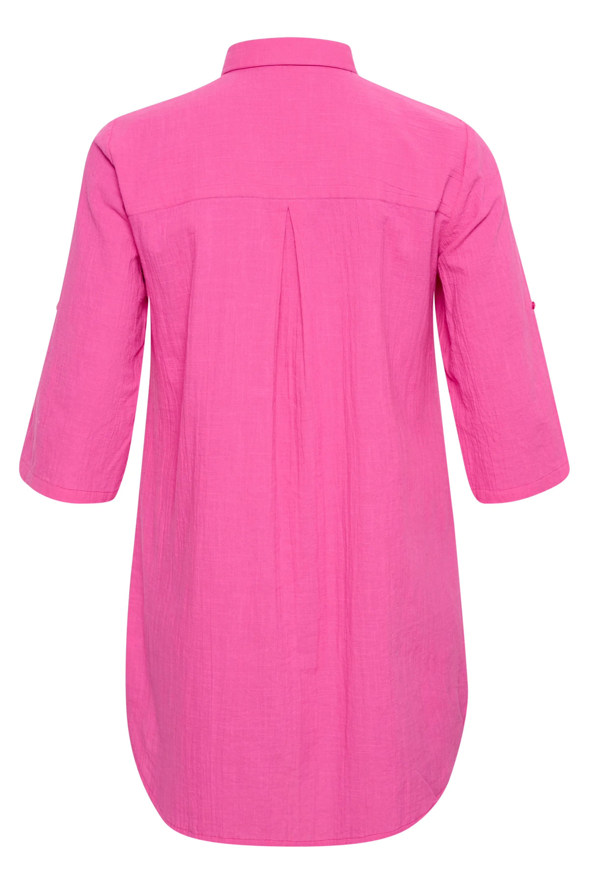 Kaffe Curve Paula Long Shirt In Pink