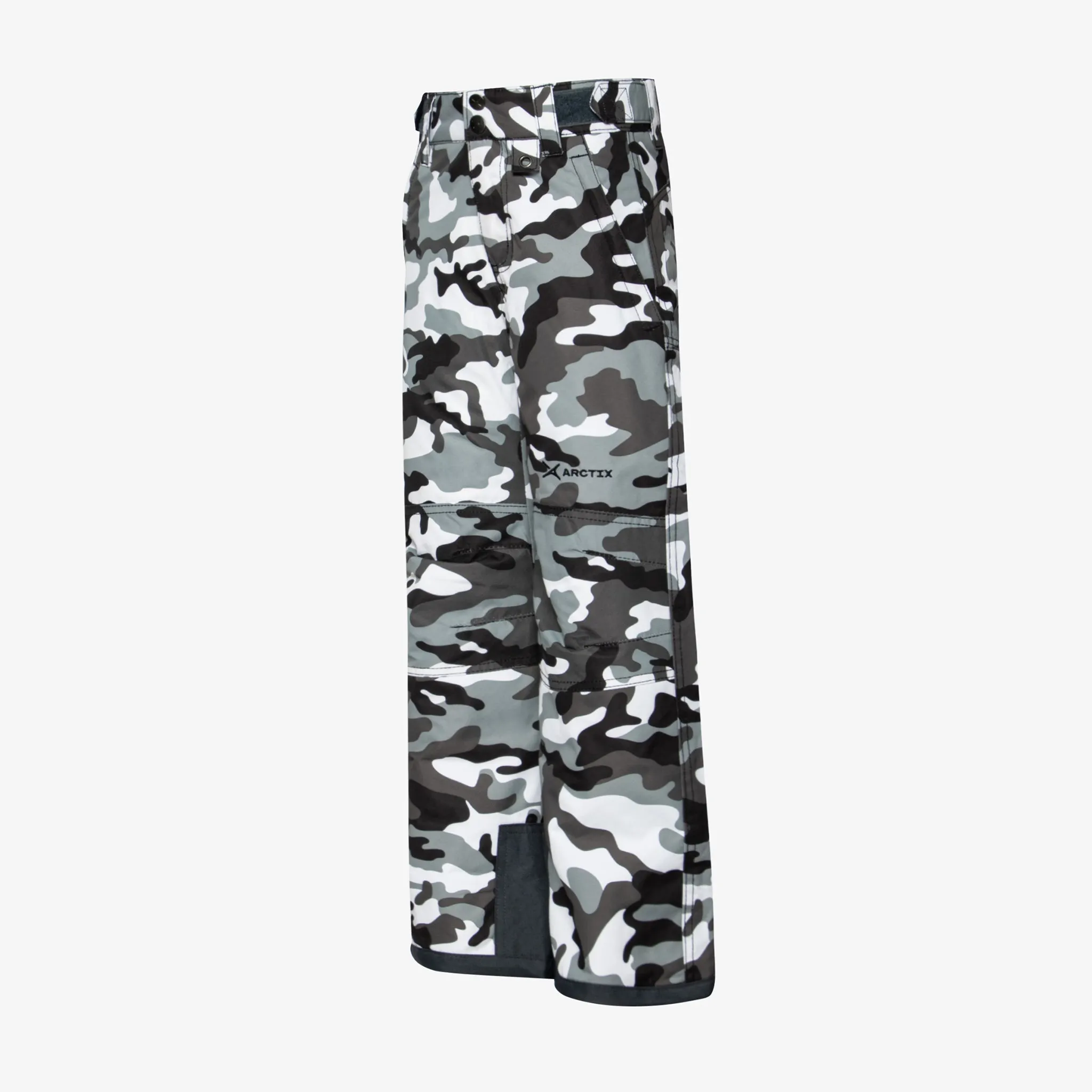 Kids Camo Snow Pants with Reinforced Knees and Seat