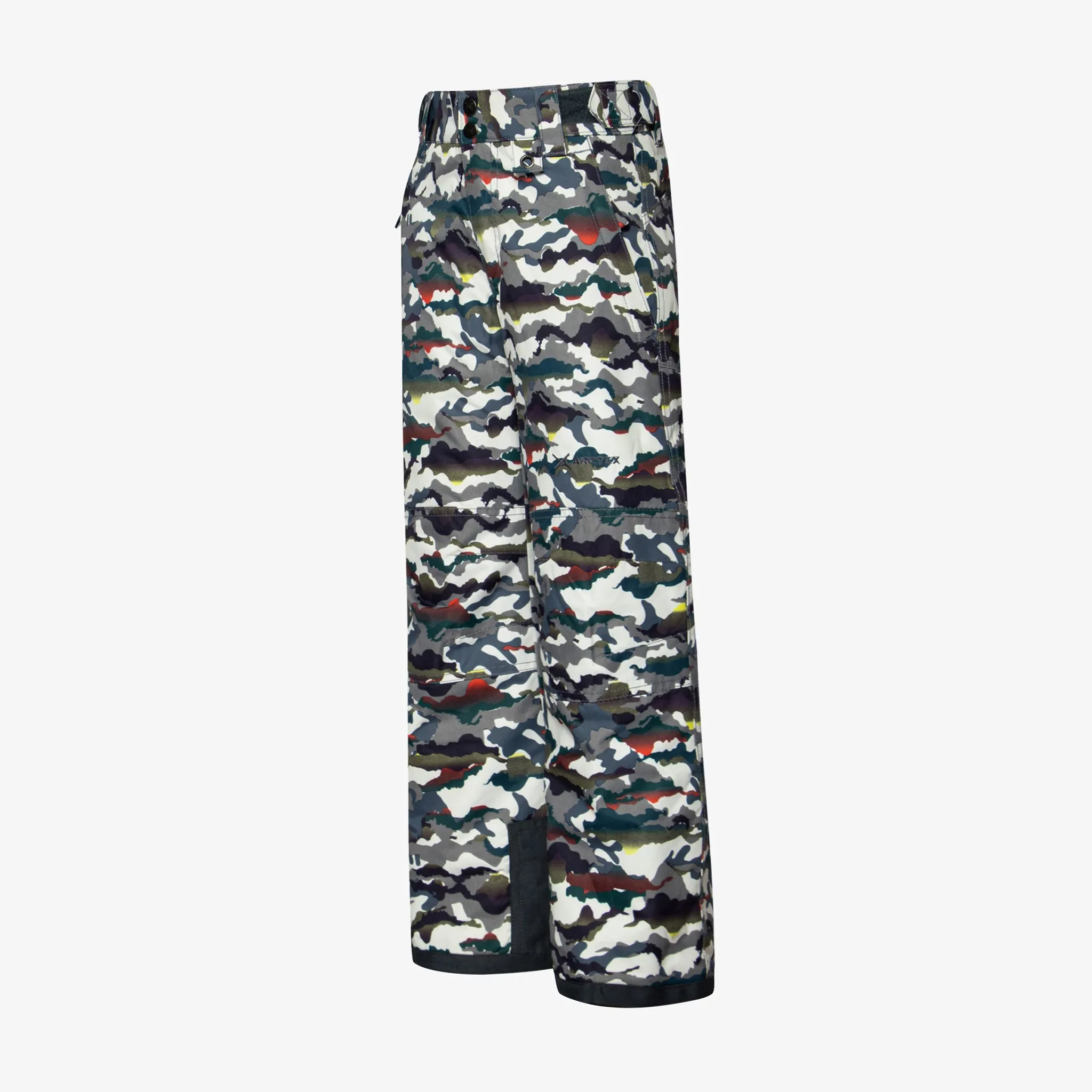 Kids Camo Snow Pants with Reinforced Knees and Seat