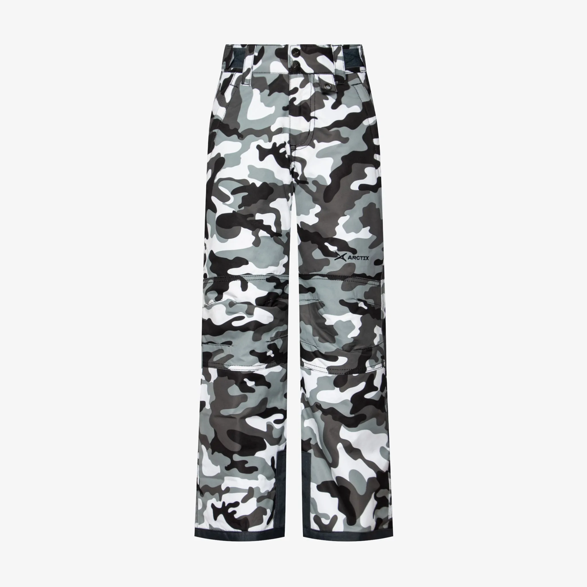 Kids Camo Snow Pants with Reinforced Knees and Seat