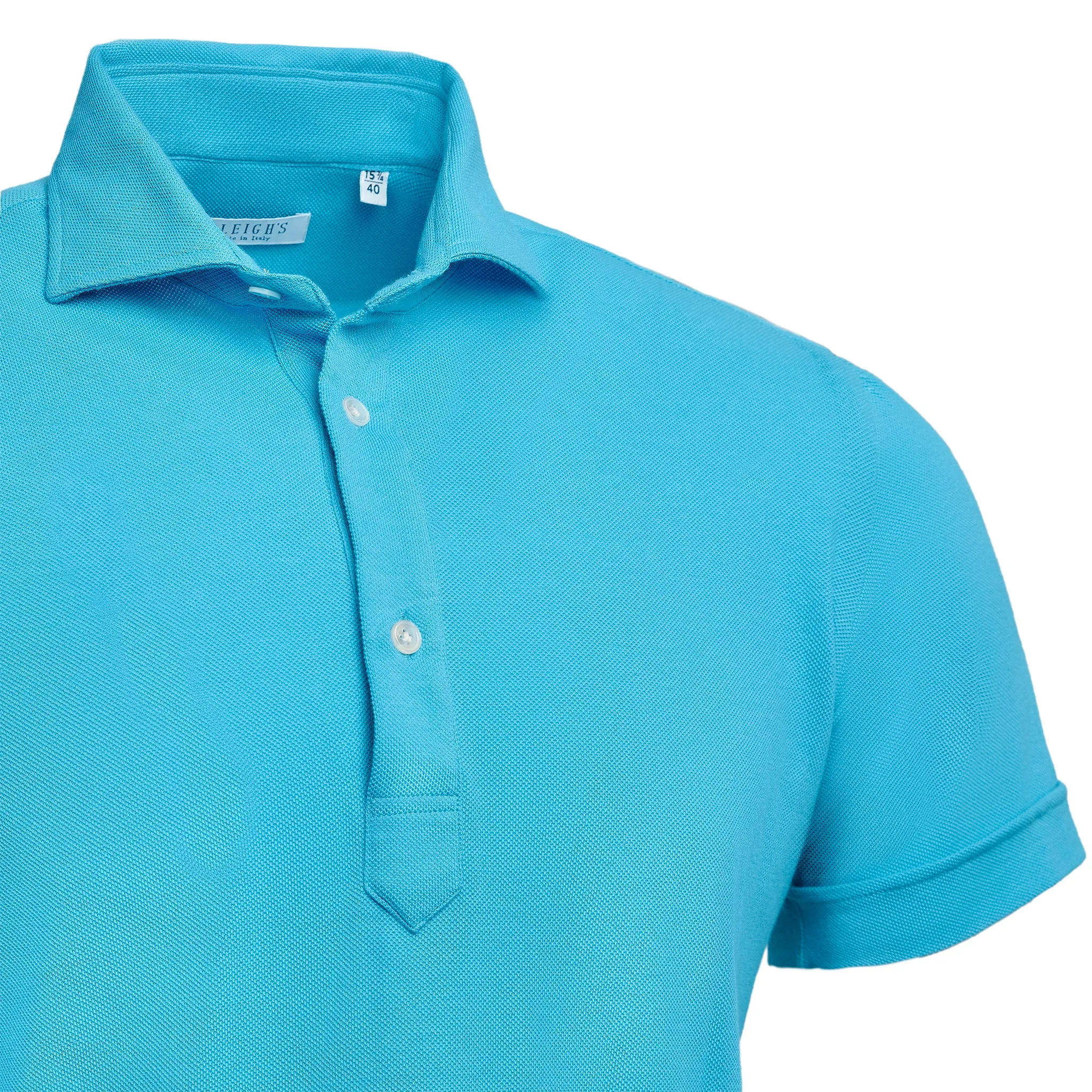 Knit Polo in Aqua