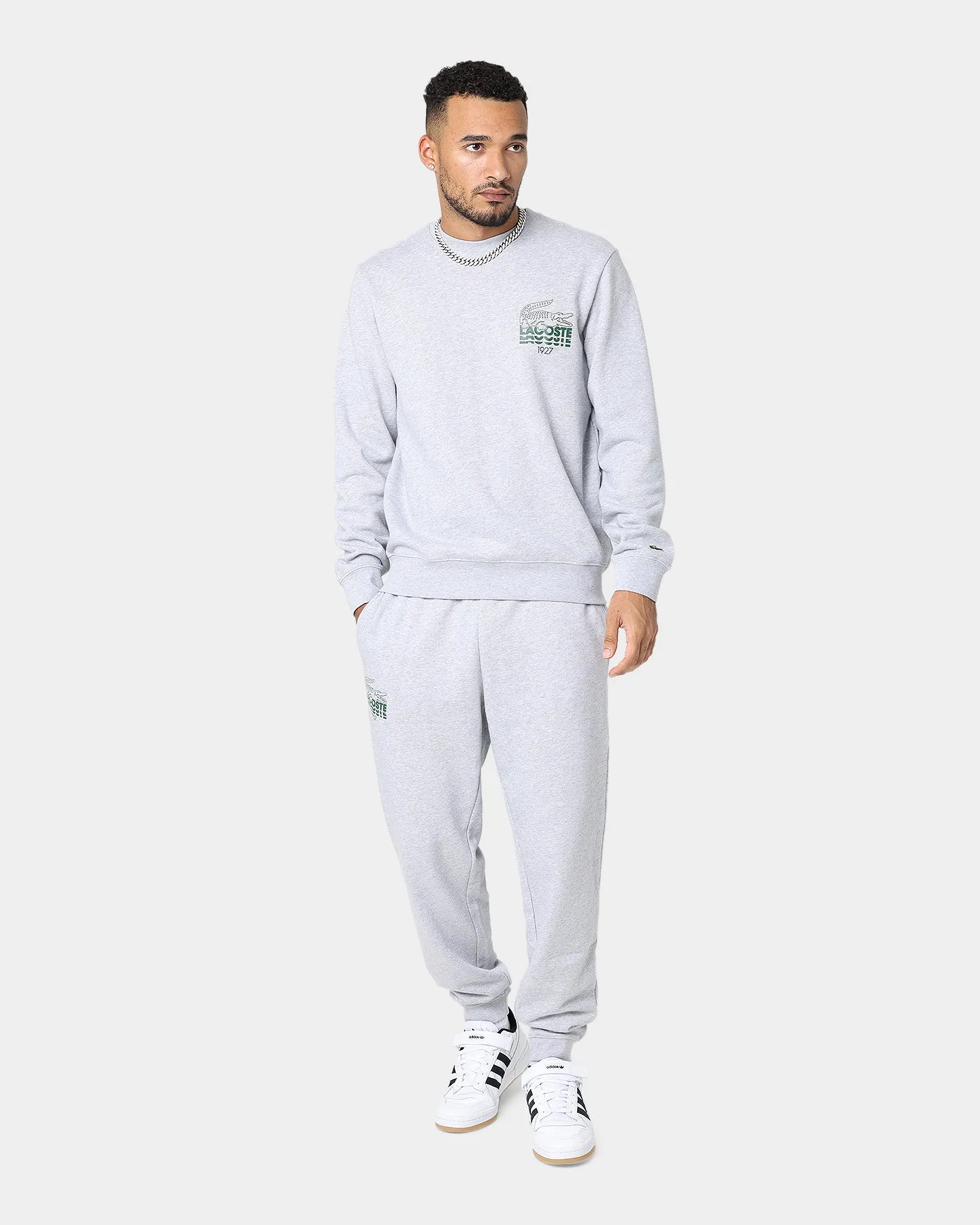 Lacoste Lifestyle Croc Logo Track Pants Silver Chine