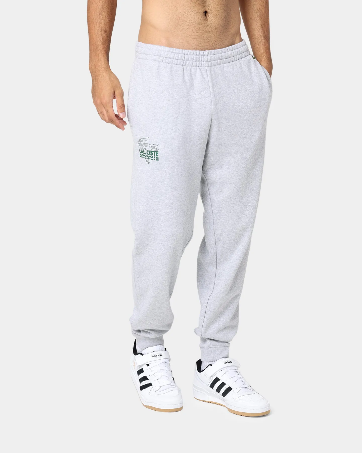 Lacoste Lifestyle Croc Logo Track Pants Silver Chine