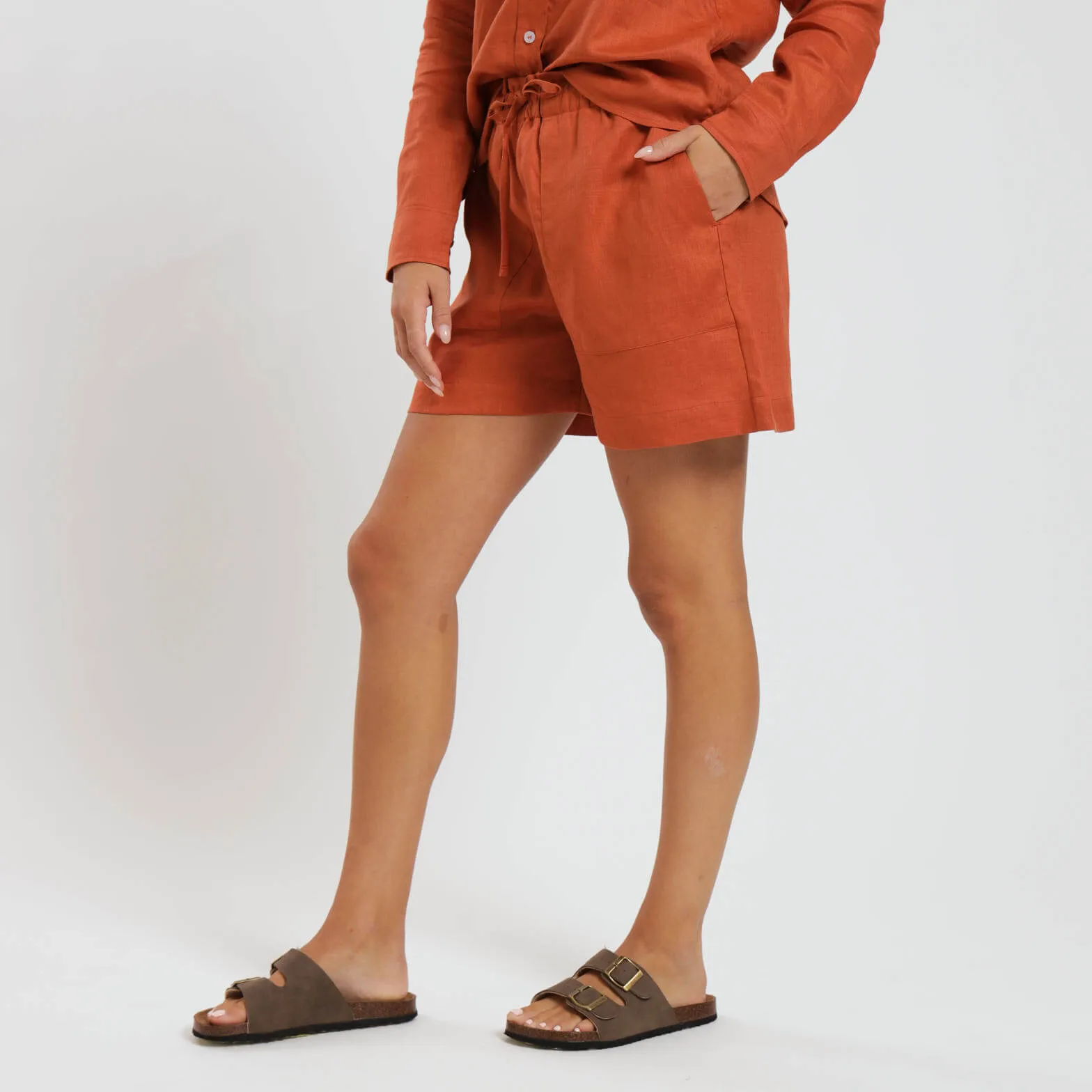 Ladies Linen - Shorts | Rust