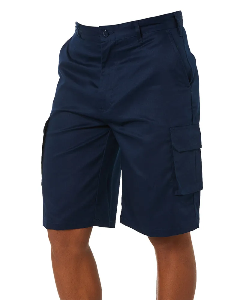 Lightweight Cool-Breeze Cotton Cargo Shorts - Navy