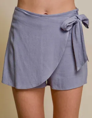 Linen blend skorts- grey - black