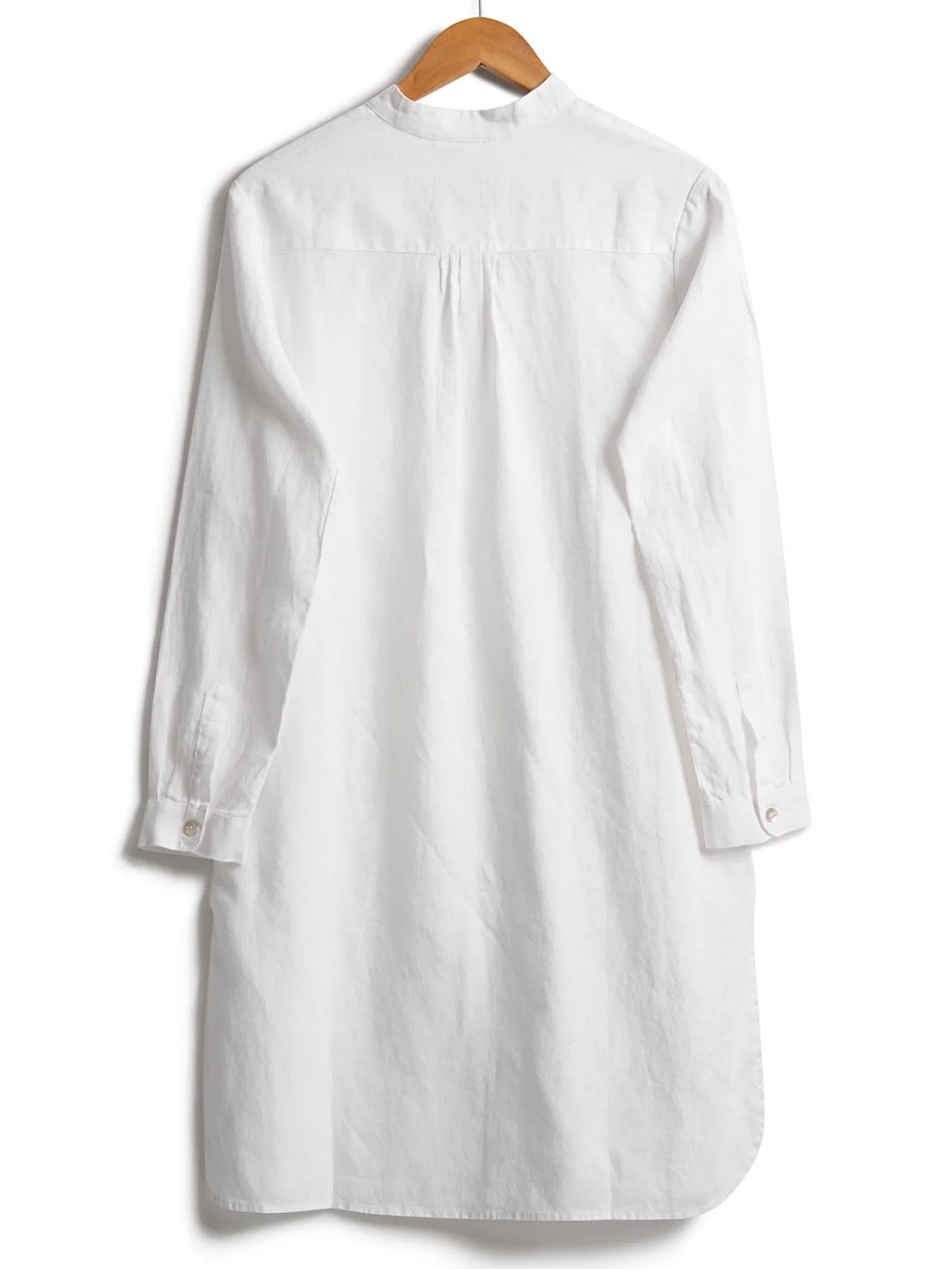 Long-line White Linen Tunic