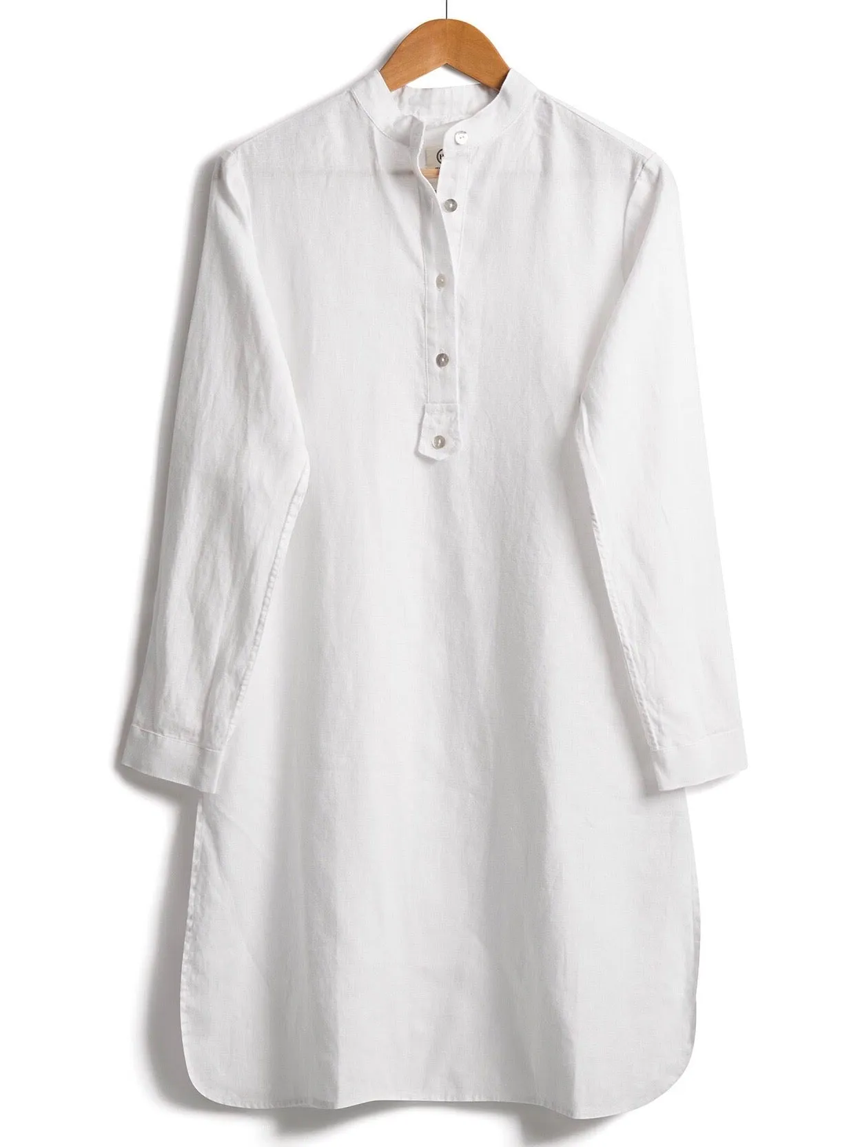 Long-line White Linen Tunic