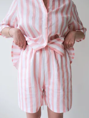 MANDY pink stripes bermuda