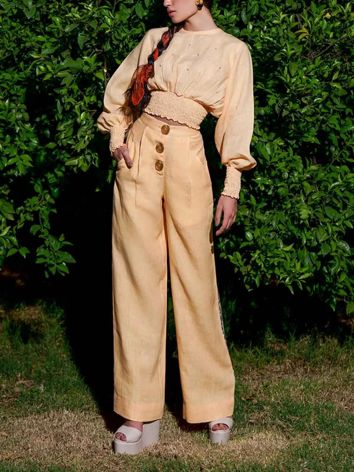 Maravilla Embroidered Linen Pants