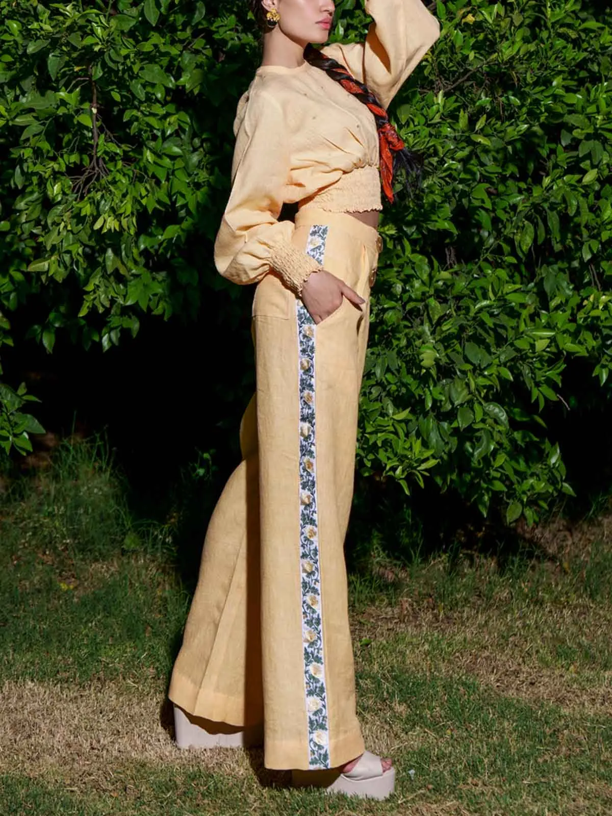 Maravilla Embroidered Linen Pants