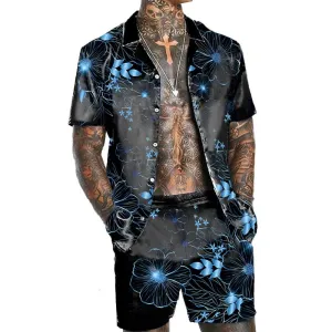 MEN'S HAWAIIAN BEACH CASUAL FASHION TWO-PIECE SET 98081553YM