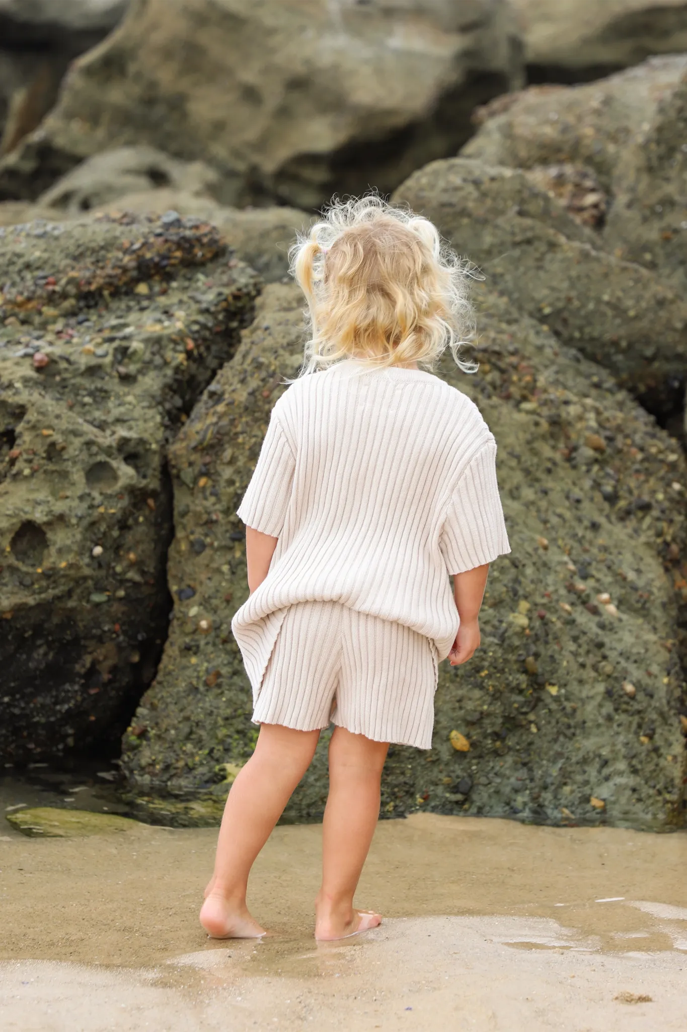 Mini Rib Knit Shorts (Shell)