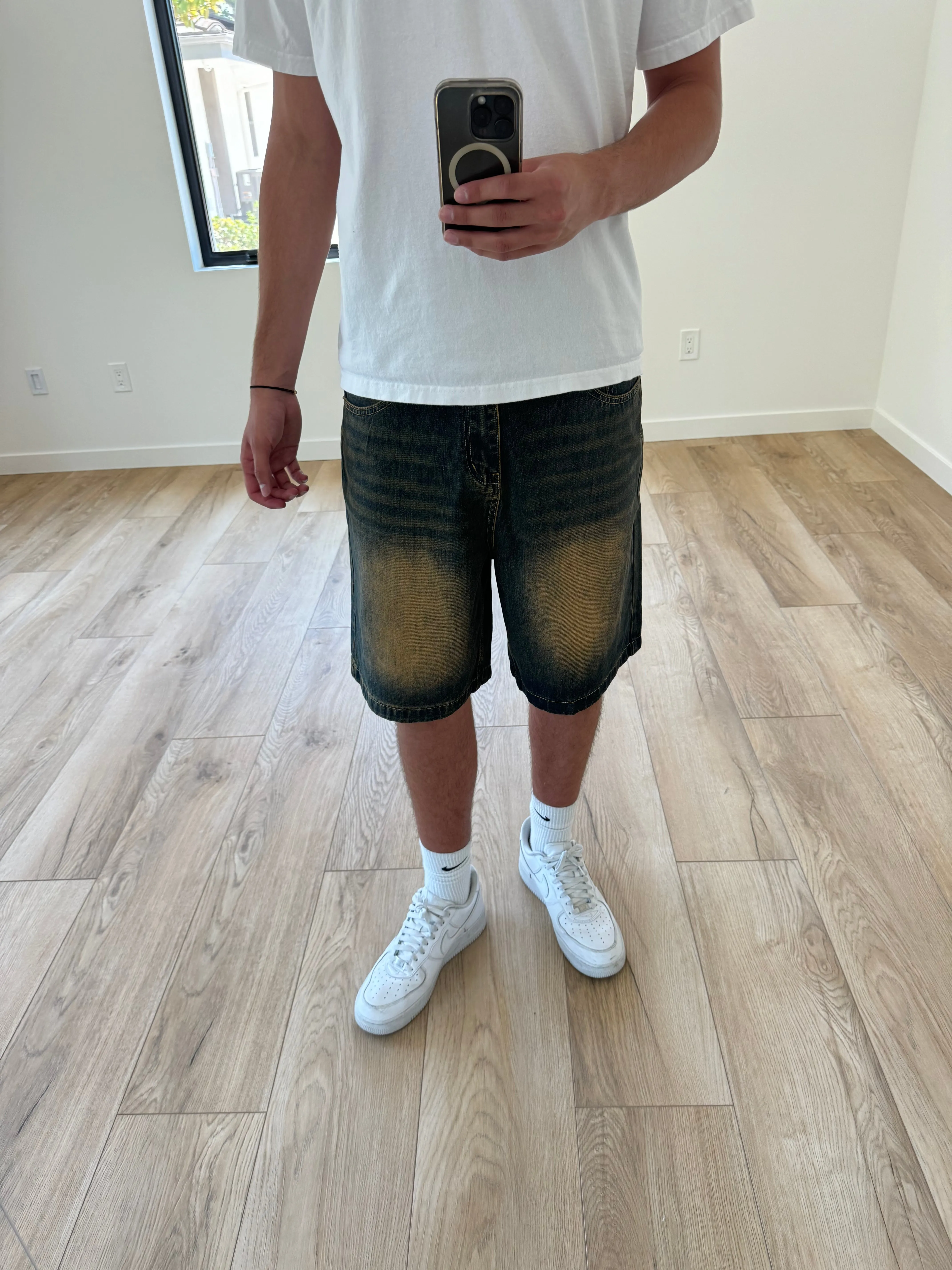 Navy Desert Wash Baggy Jorts