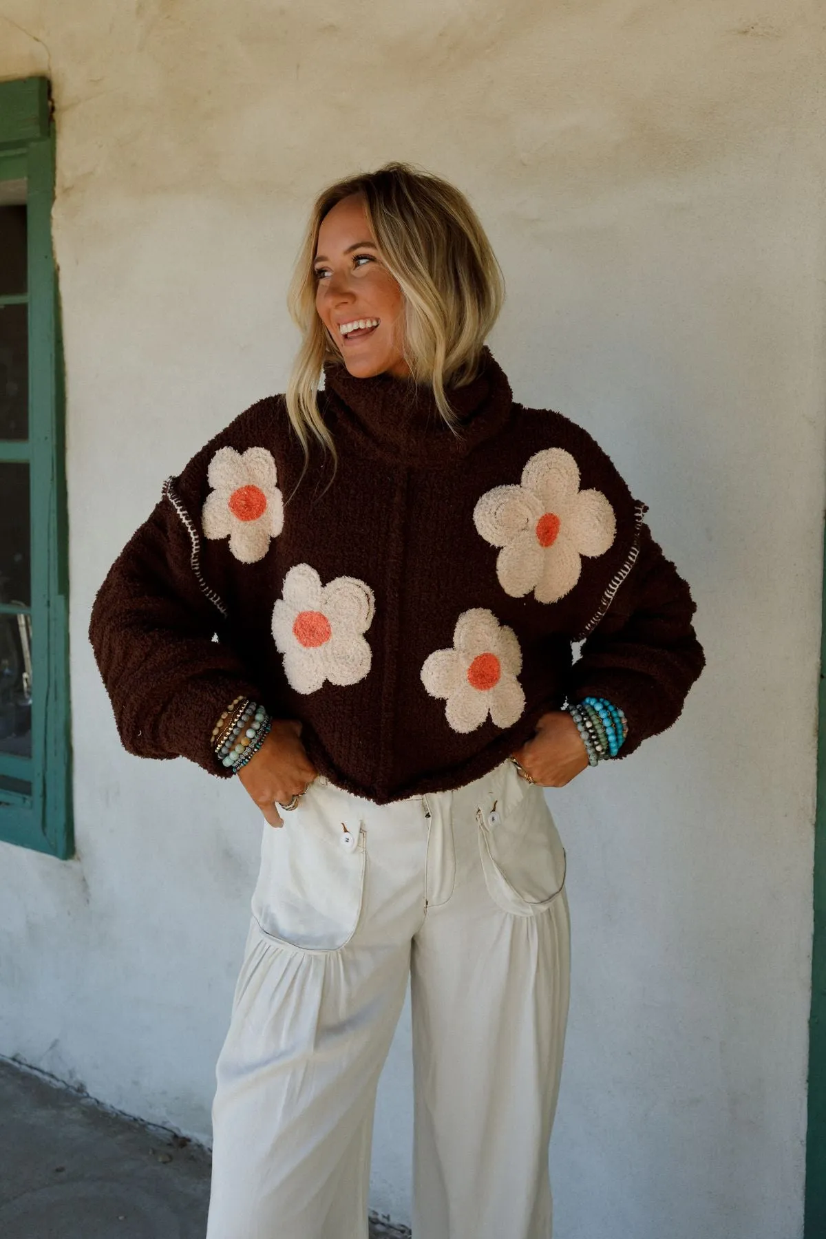 Petal Warmth Sweater - Brown