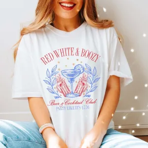 Red White & Boozy Cocktail Club Comfort Color Tee