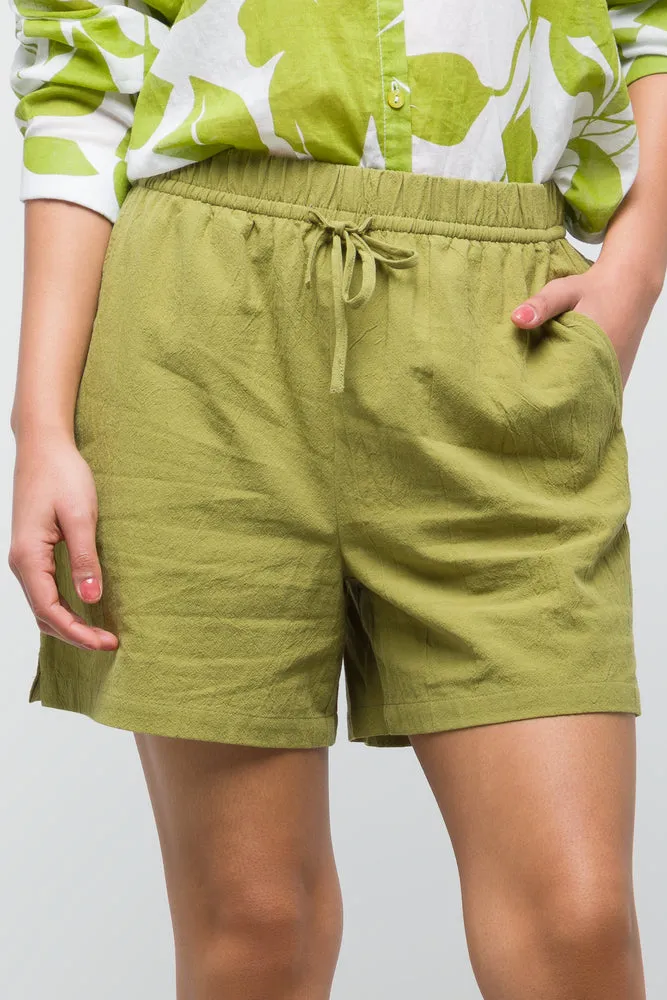 Relaxed Cotton Short Green