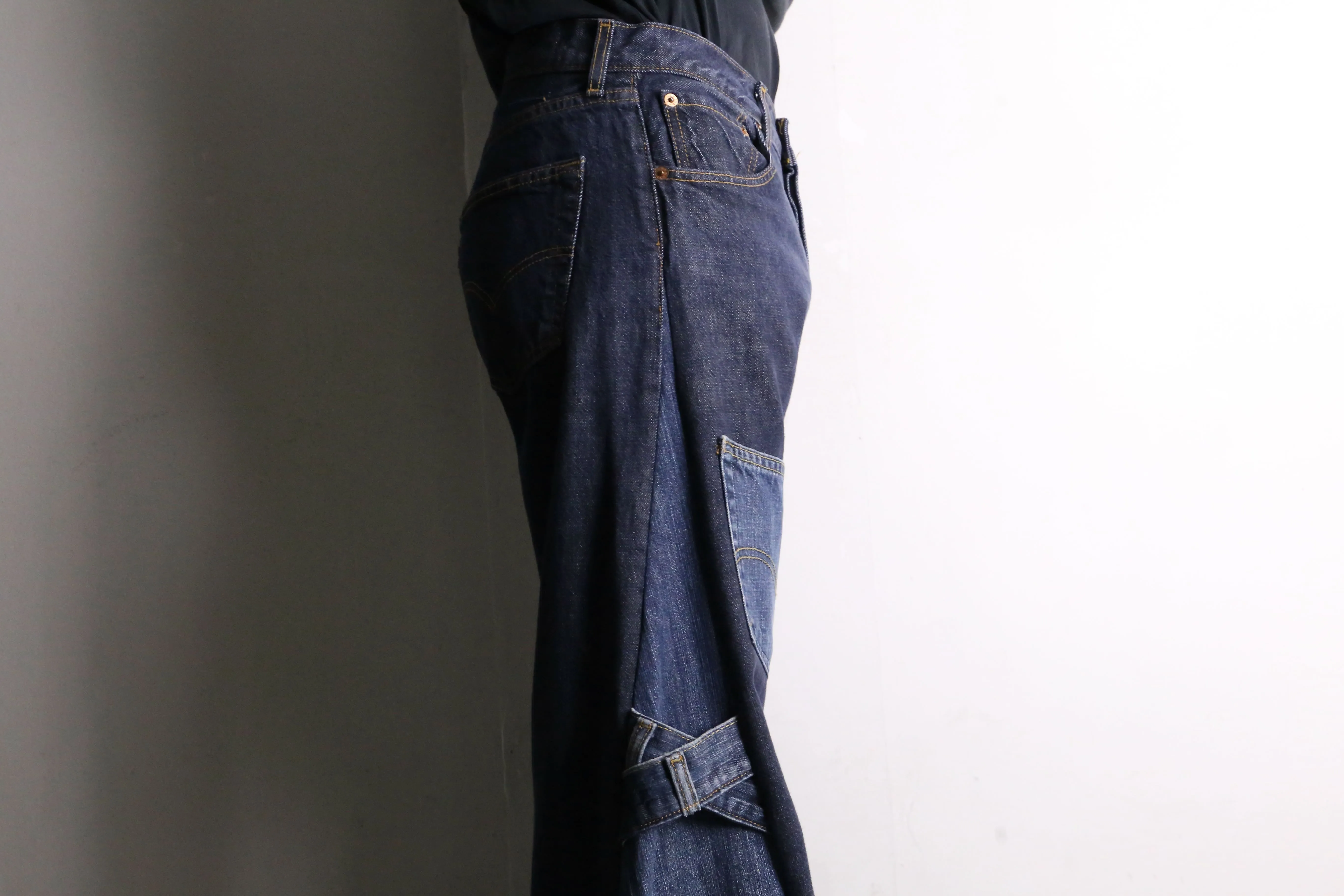 remake "再構築" baggy flair denim pants