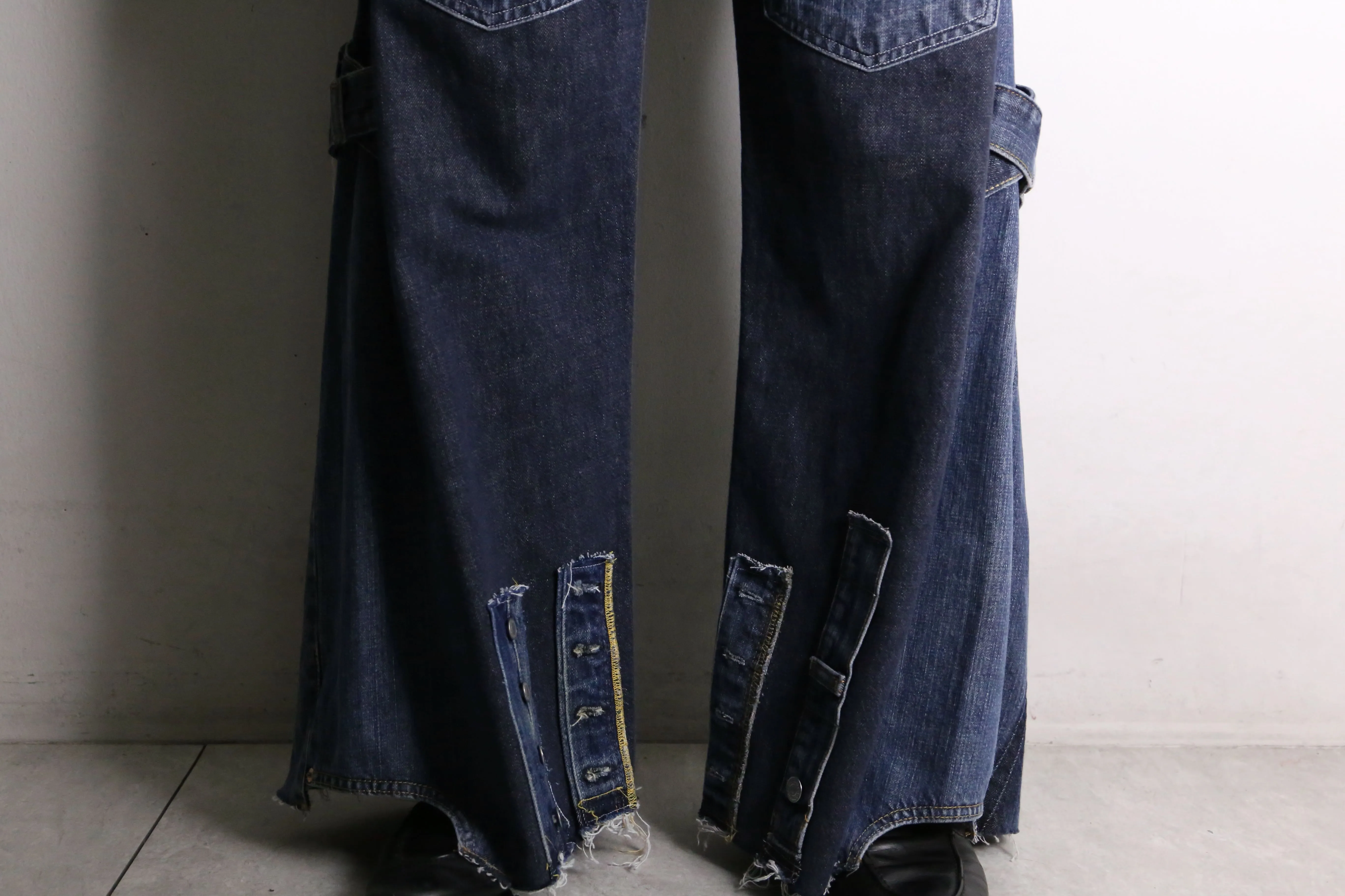 remake "再構築" baggy flair denim pants